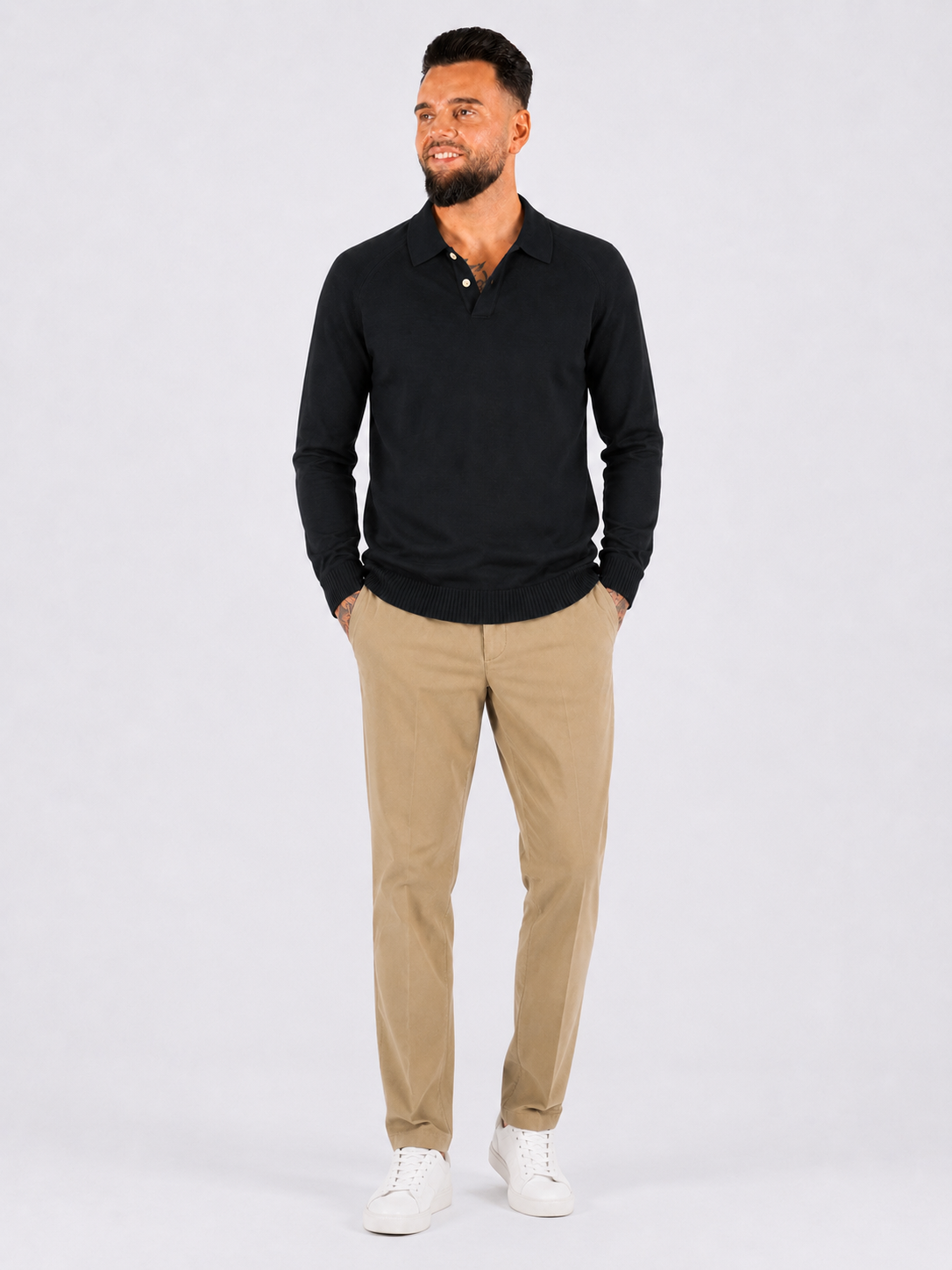 Knitted Polo Black - Frankie's