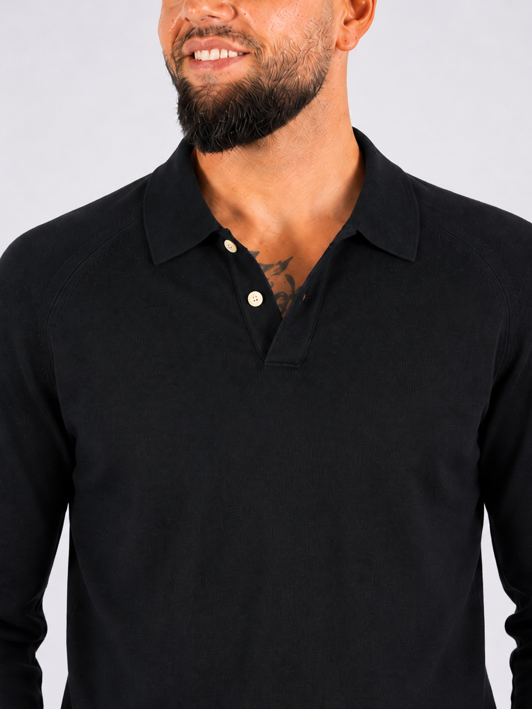 Knitted Polo Black - Frankie's