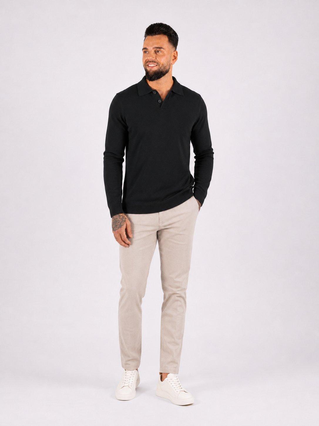 Polo Knitwear, Plain - Black - Frankie's