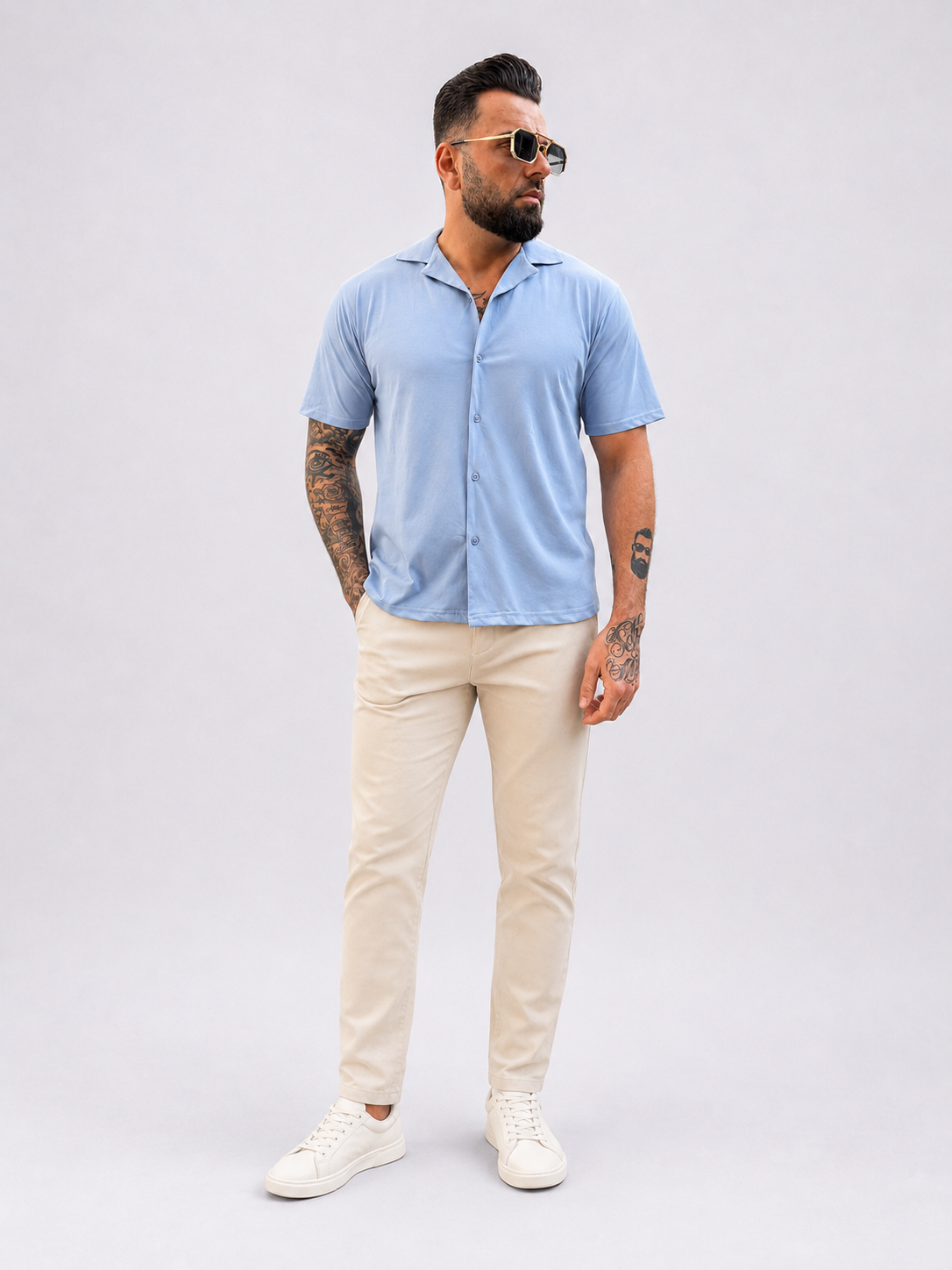 Shirt short sleeve light blue - Frankie's