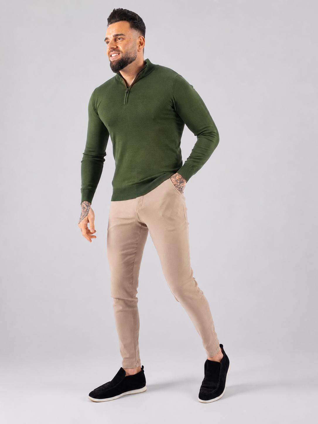 Sweater zipper green - Frankie's