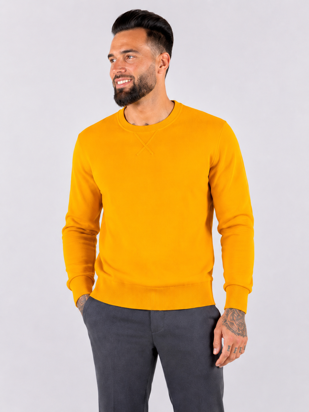Crewneck Sweatshirt, Plain - Orange - Frankie's