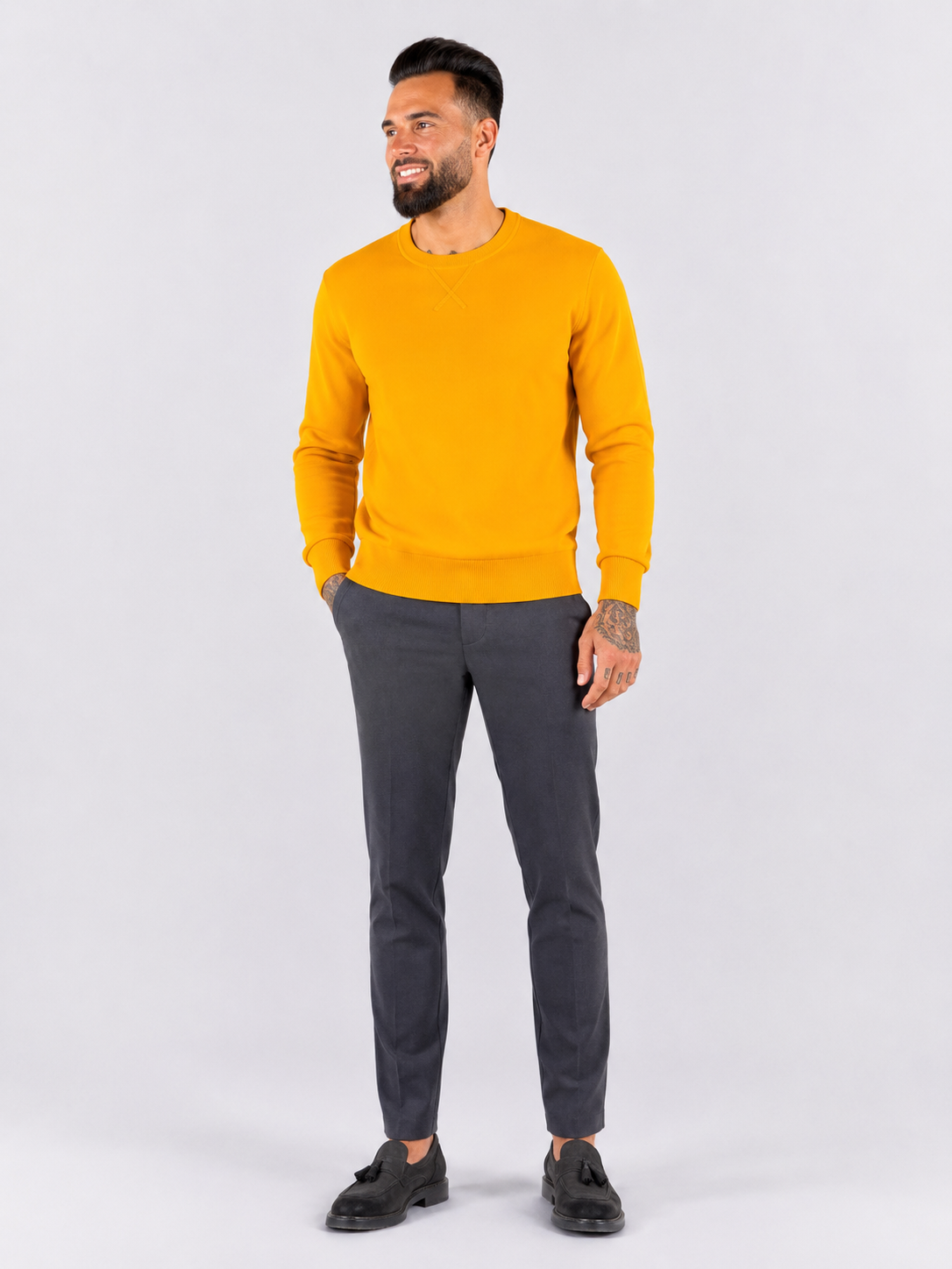 Crewneck Sweatshirt, Plain - Orange - Frankie's