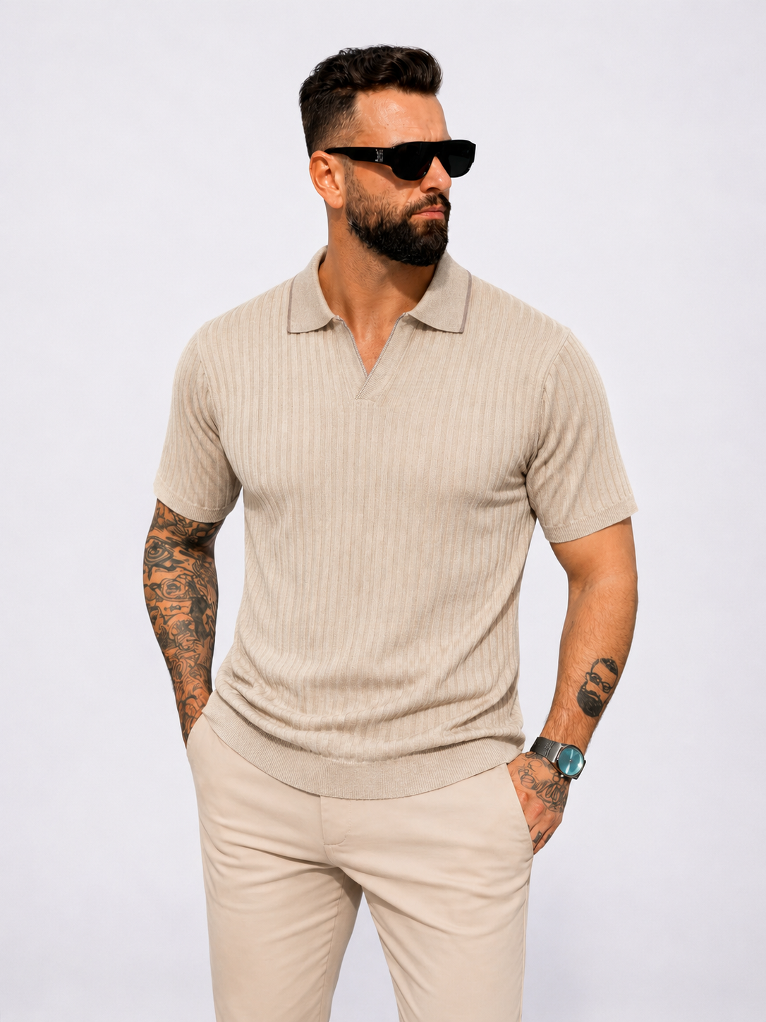 Naples Rib Polo Beige
