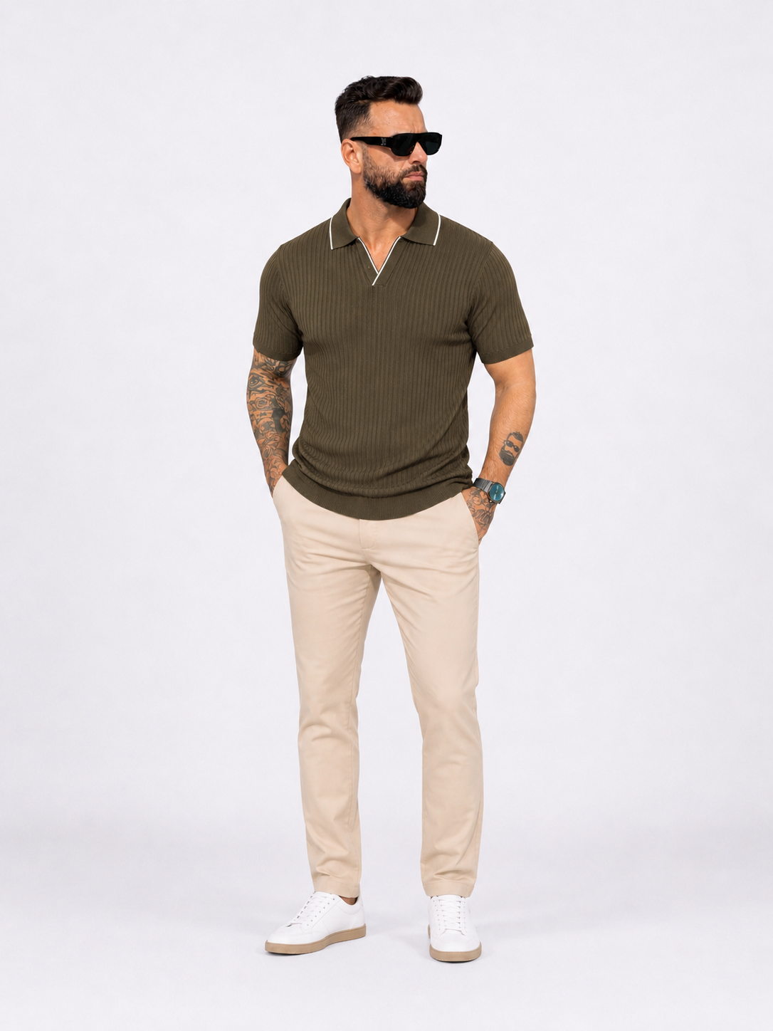 Naples Rib Polo Khaki
