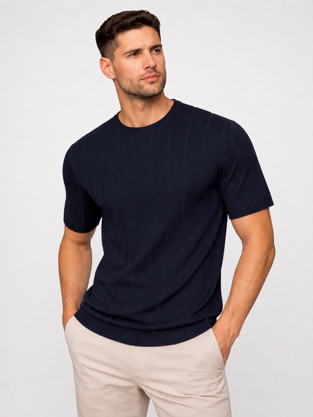 Classic Knitwear T-shirt Navy - Frankie's