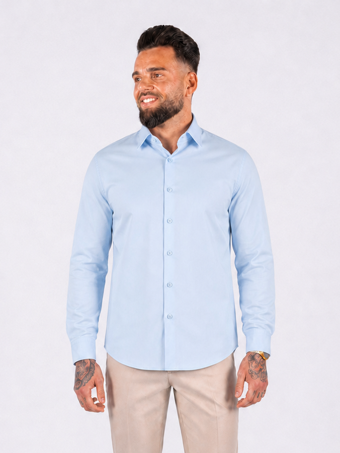 Overhemd Havana stretch light blue