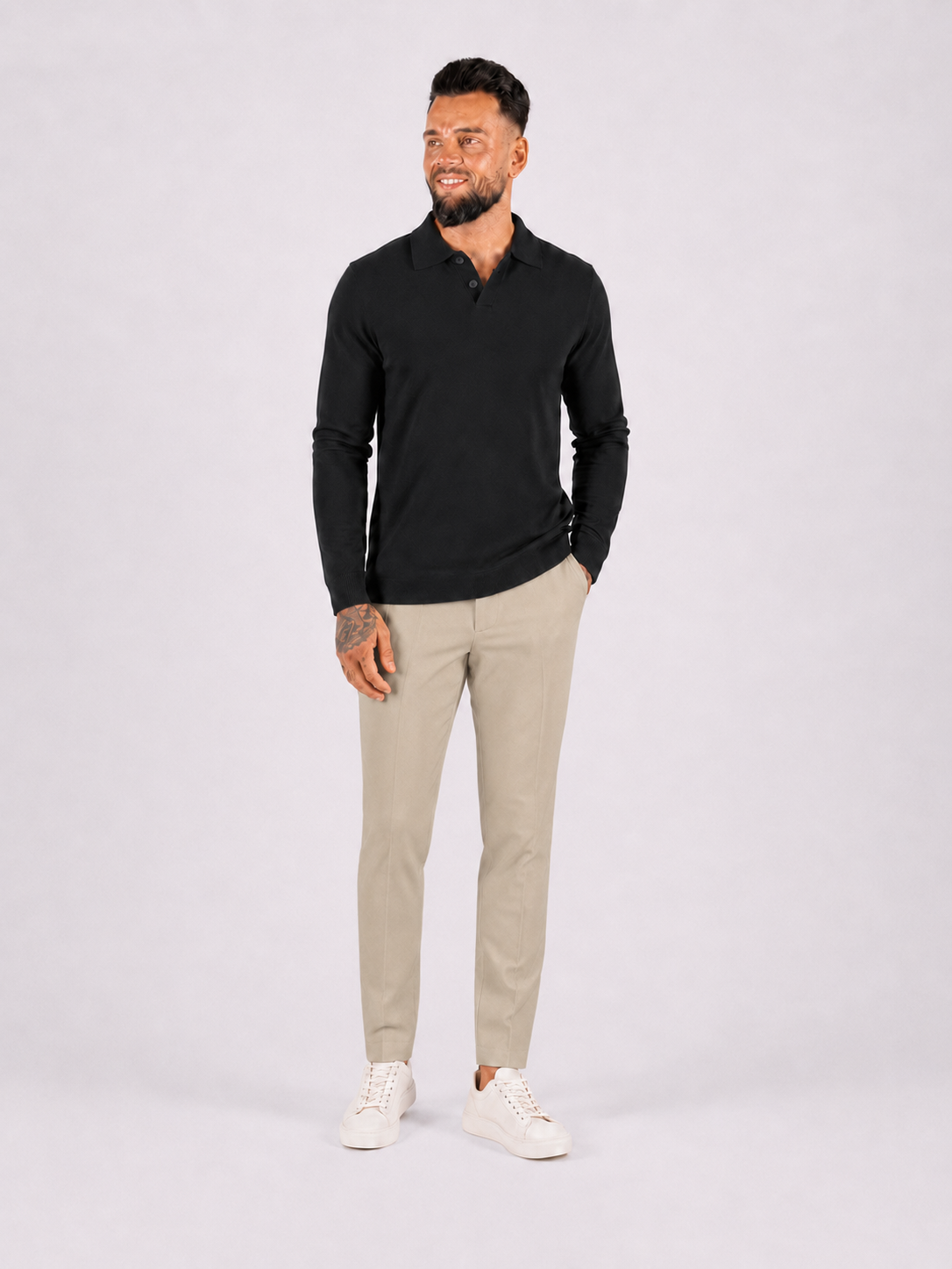 Super stretch pantalon beige
