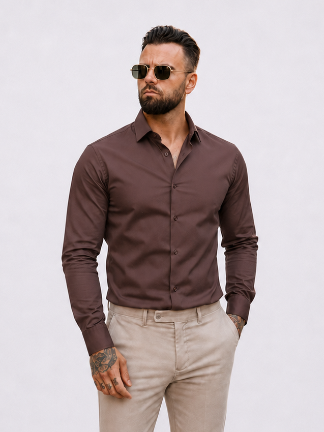 Overhemd Havana Stretch Brown