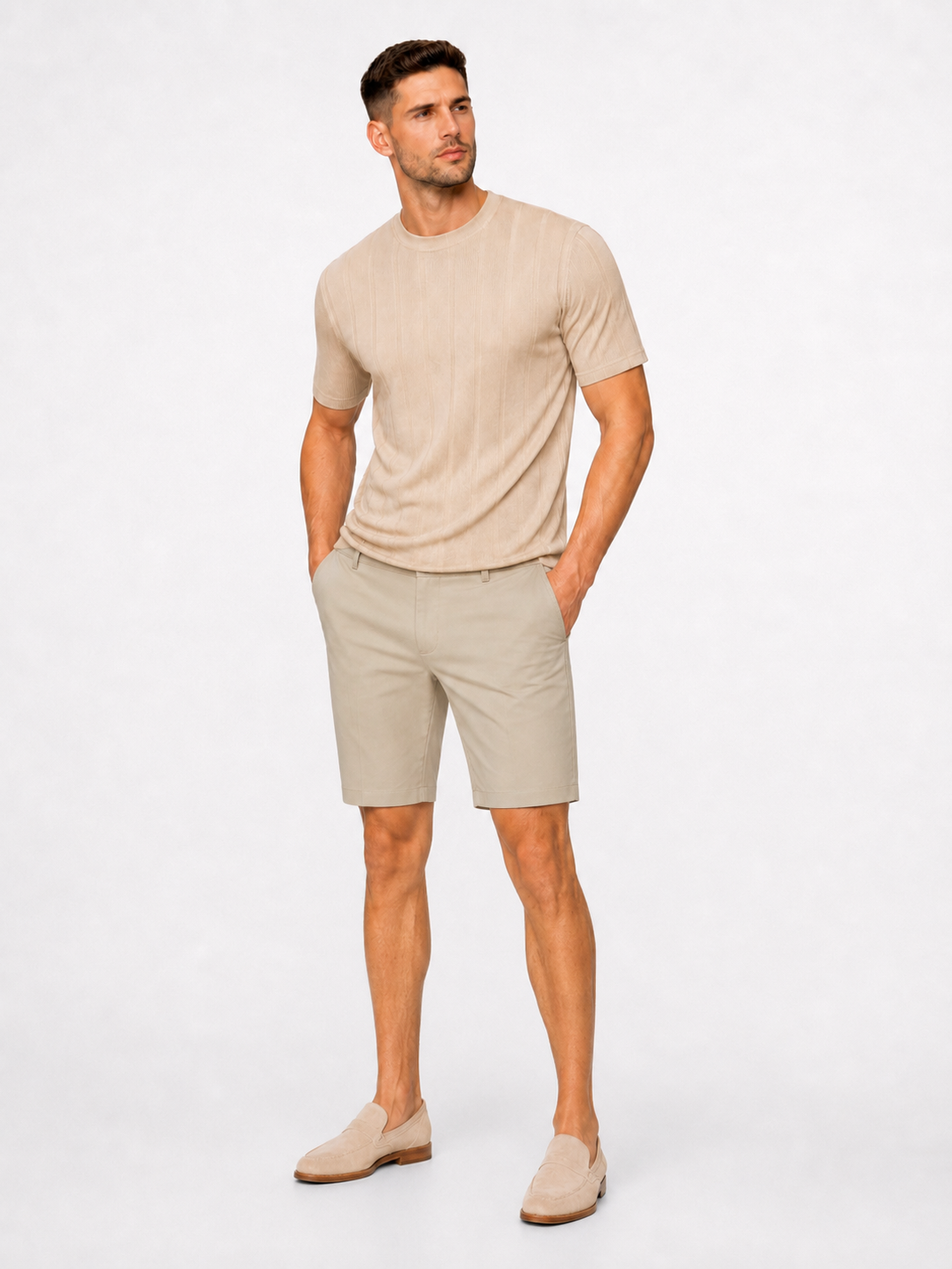 Super stretch chino short beige