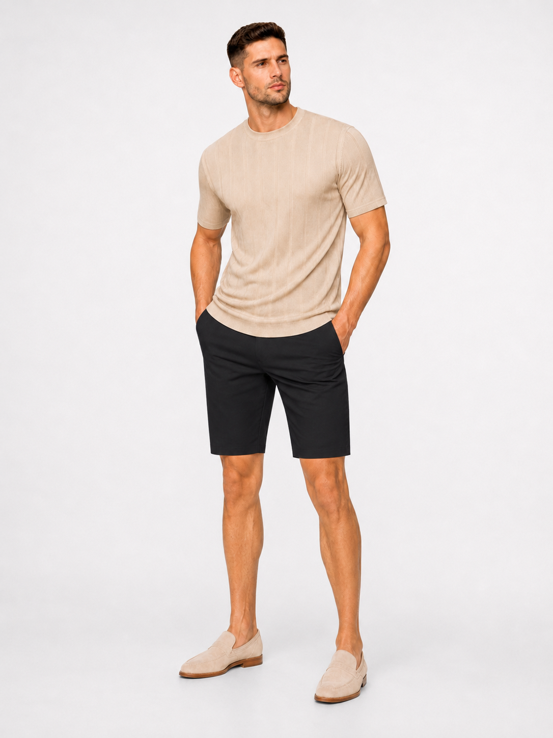 Super stretch chino short black