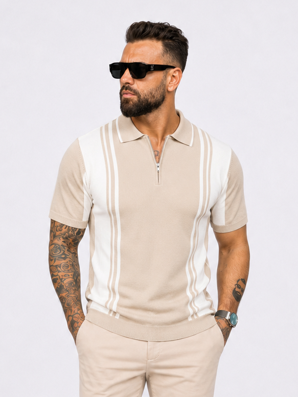 Monaco Knit Polo Beige