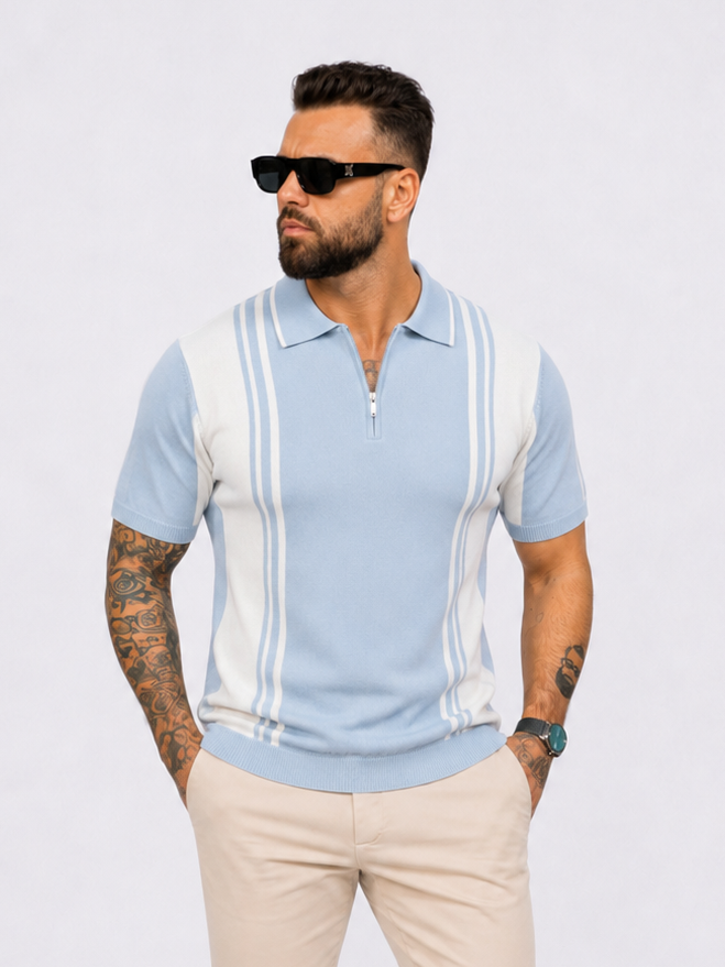 Monaco Knit Polo Sky Blue