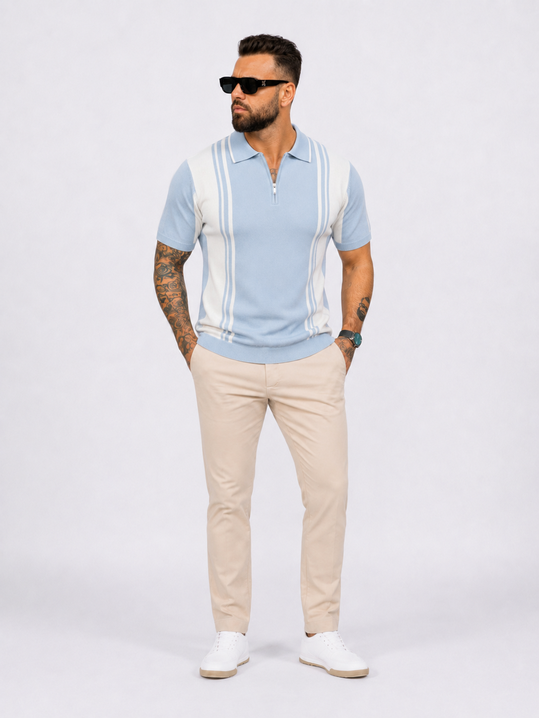 Monaco Knit Polo Sky Blue