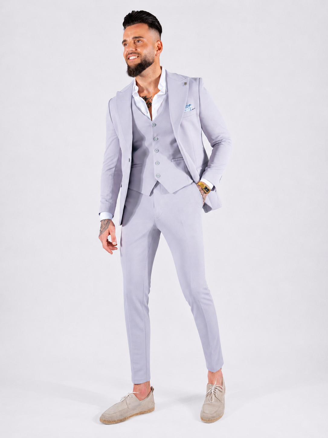 Suit Three Piece Havana Light Grey - Frankie's