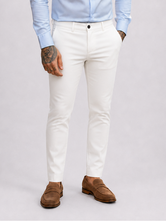 Super stretch pantalon white