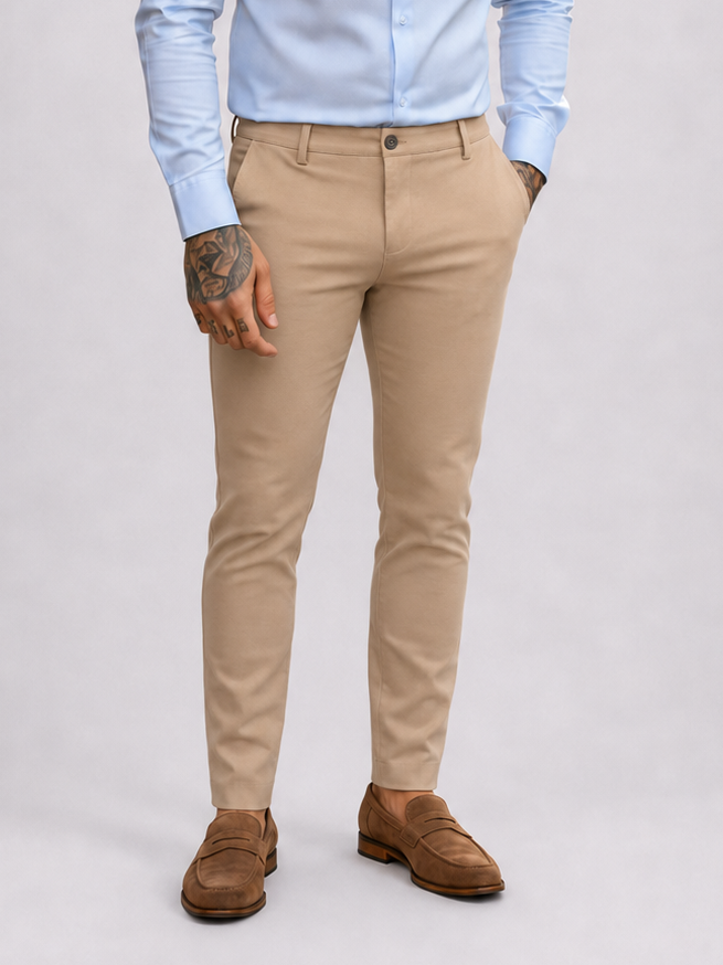 Pantalon super stretch taupe