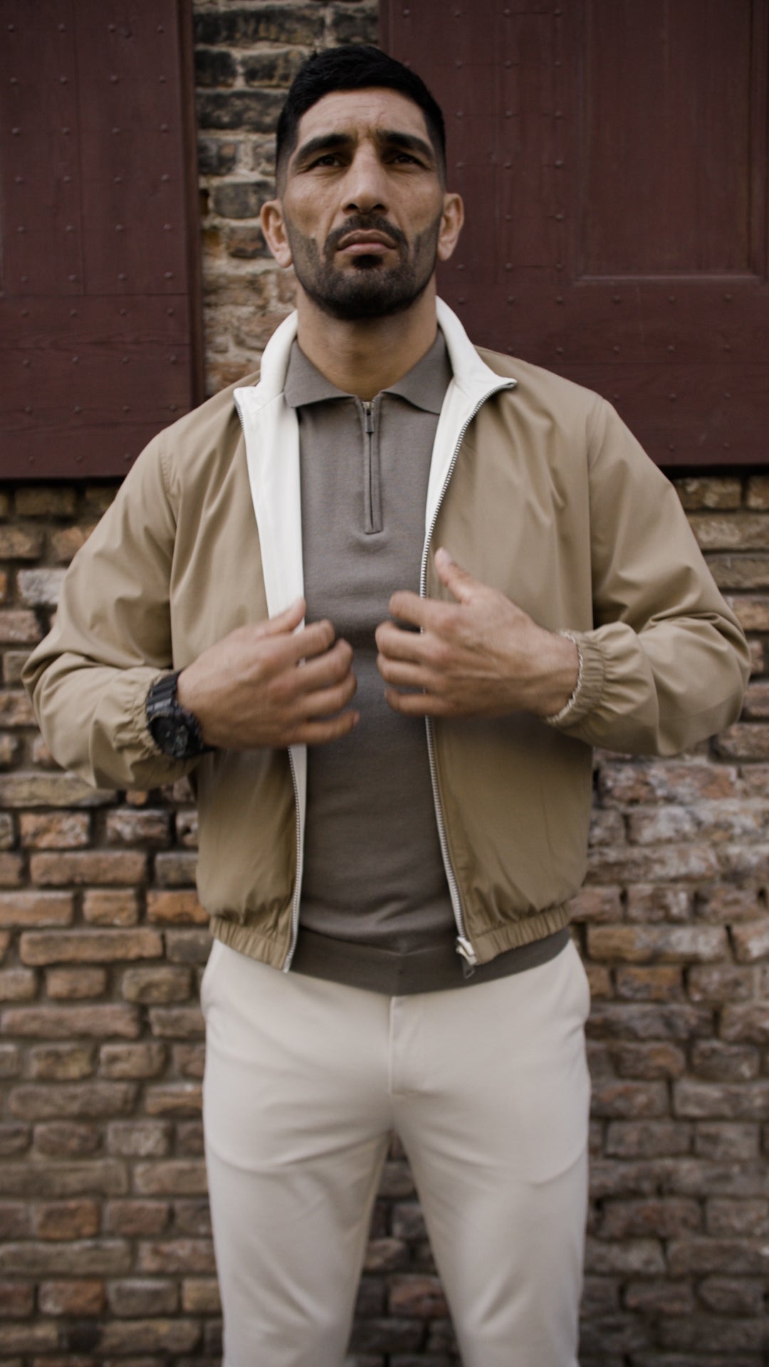Reversible summer jacket camel beige - Frankie's