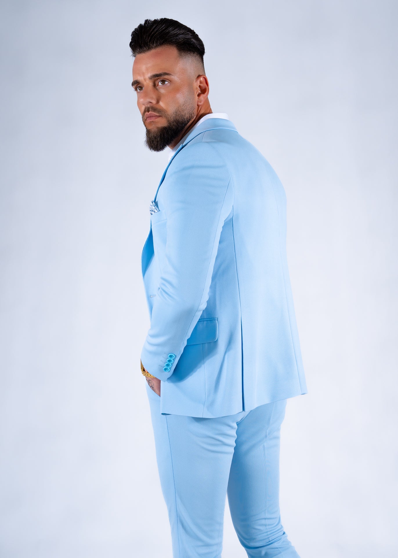 Suit three piece Havana light blue