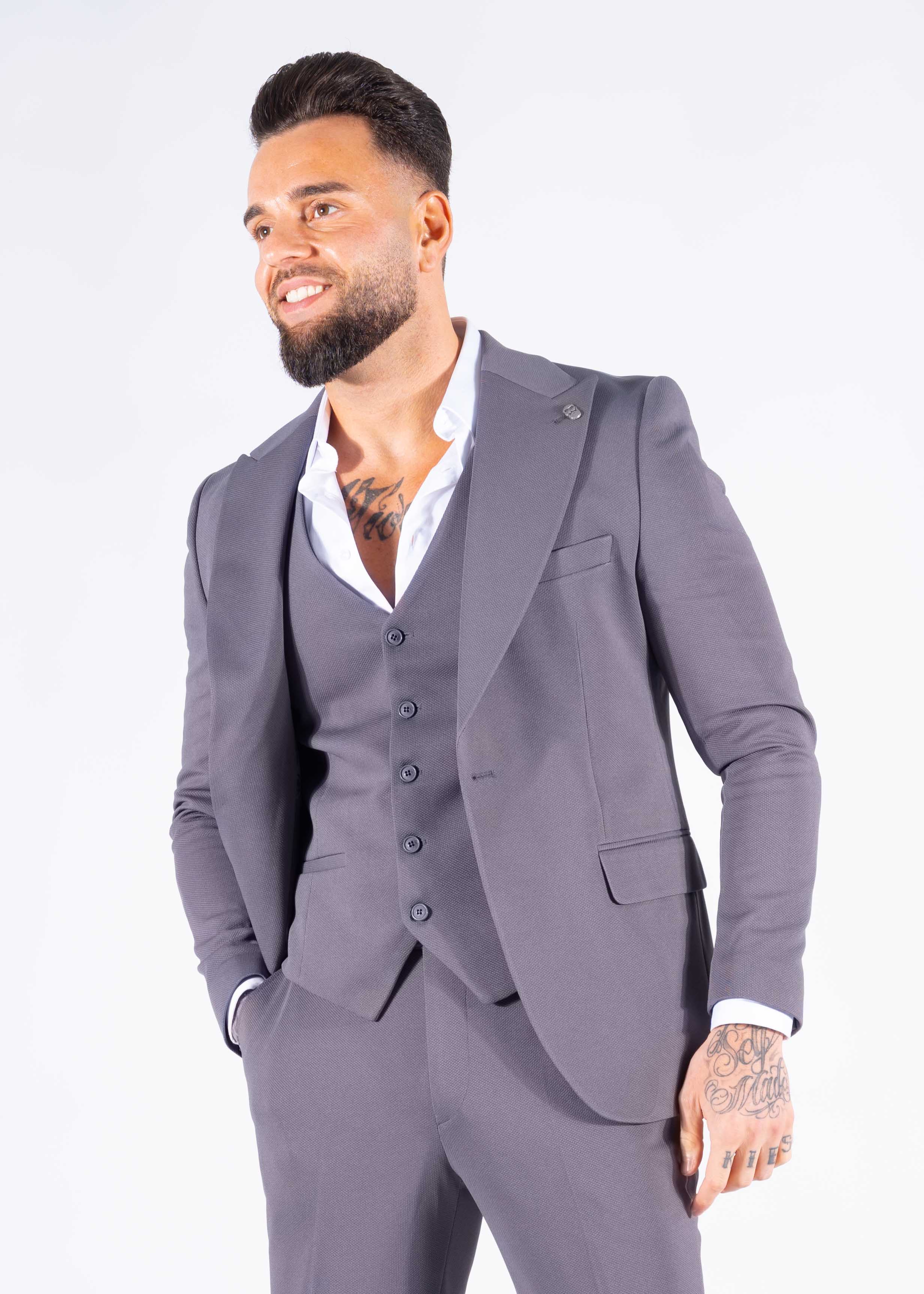 Suit three piece Havana dark grey