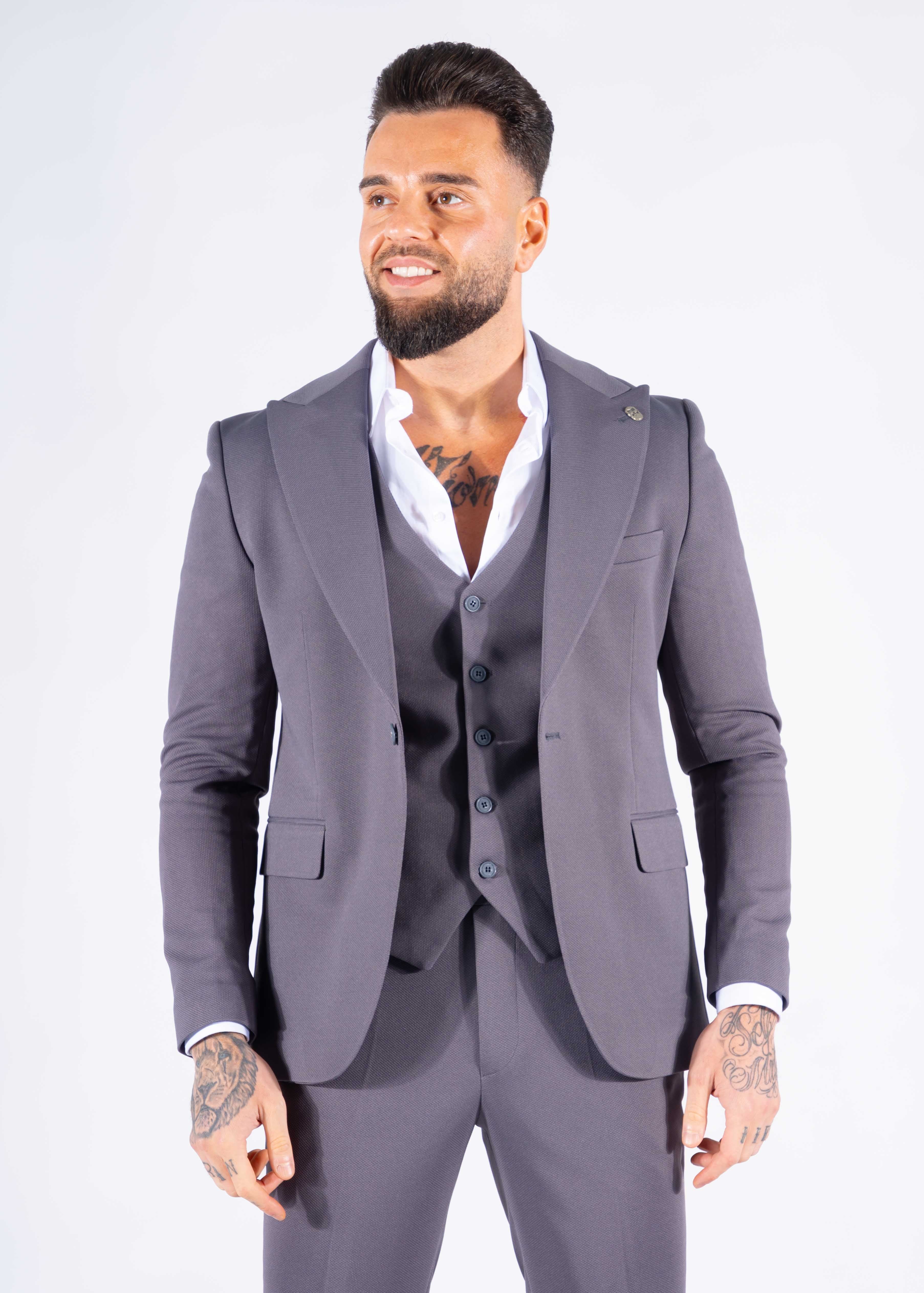 Suit three piece Havana dark grey