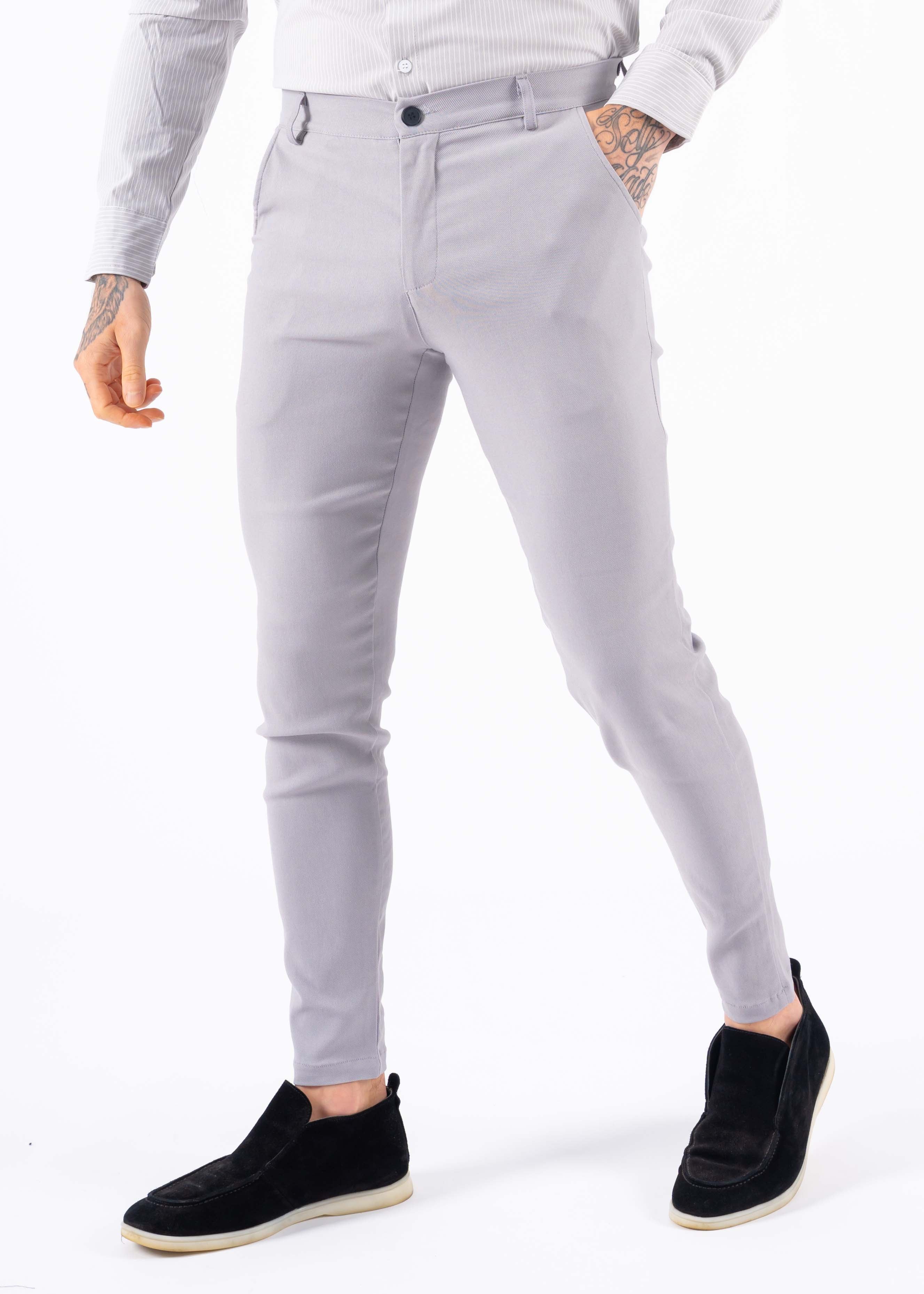 Super stretch pantalon light grey - Frankie's