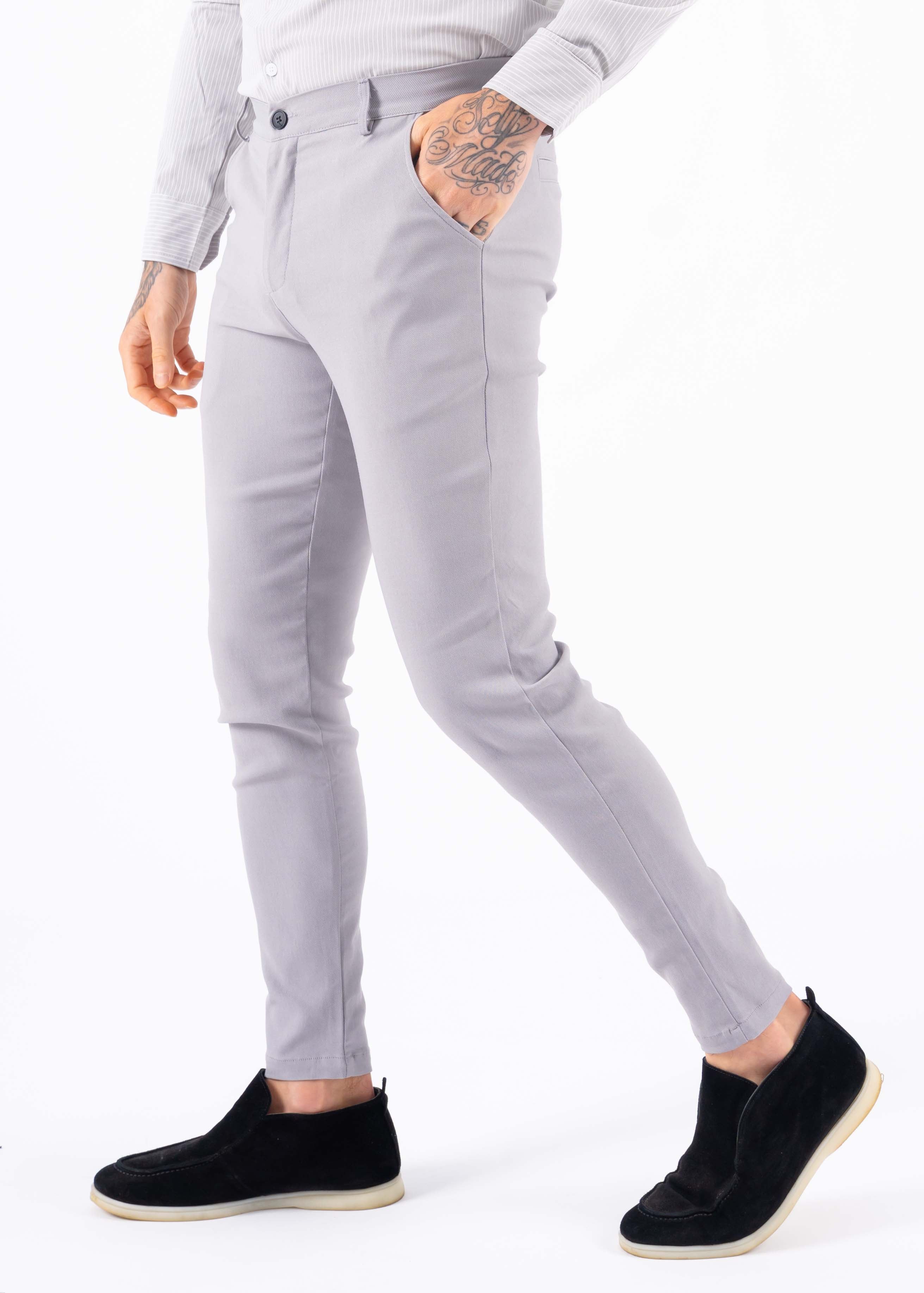 Super stretch pantalon light grey - Frankie's