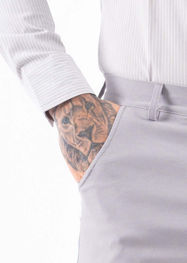 Super stretch pantalon light grey - Frankie's