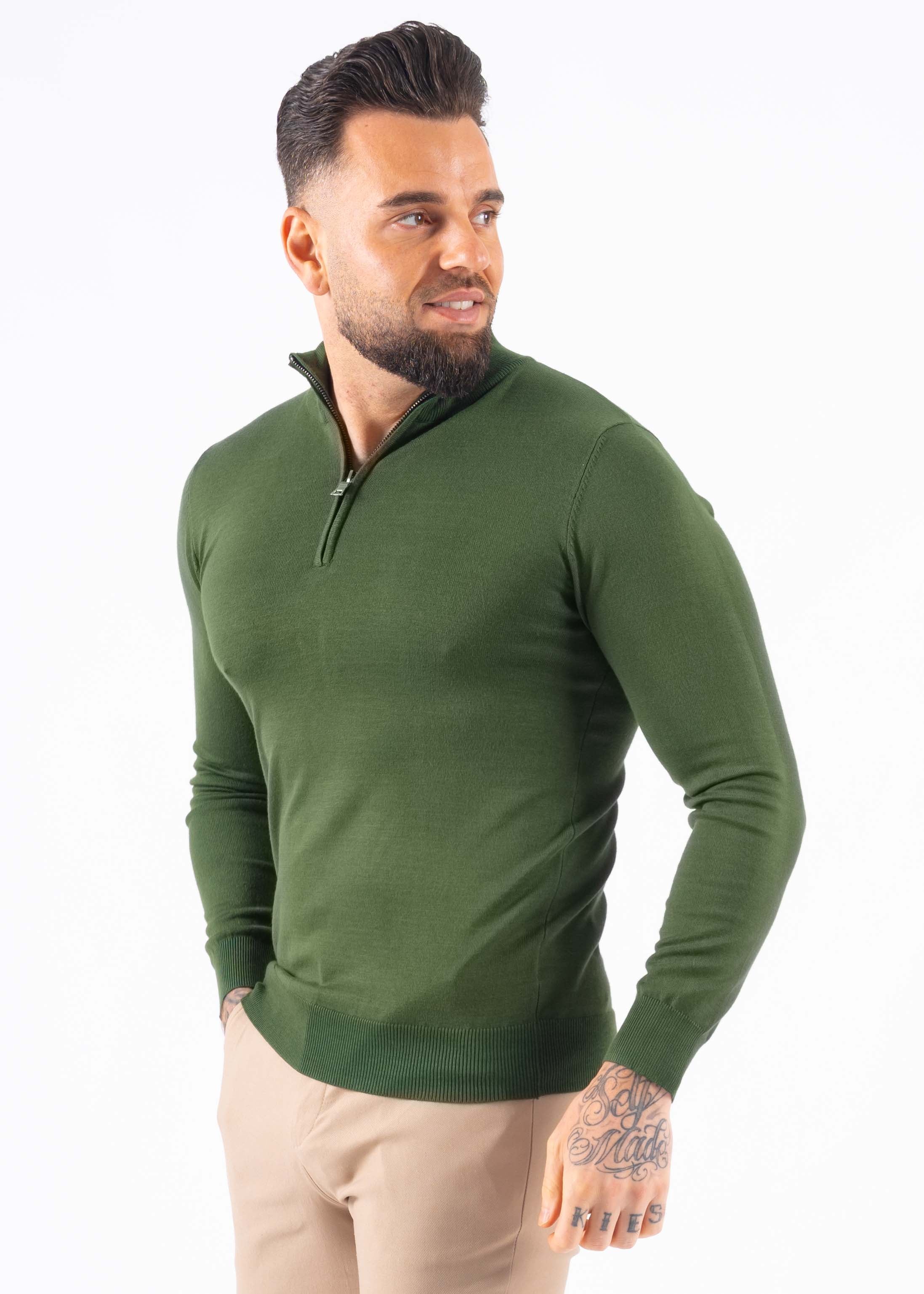 Sweater zipper green - Frankie's