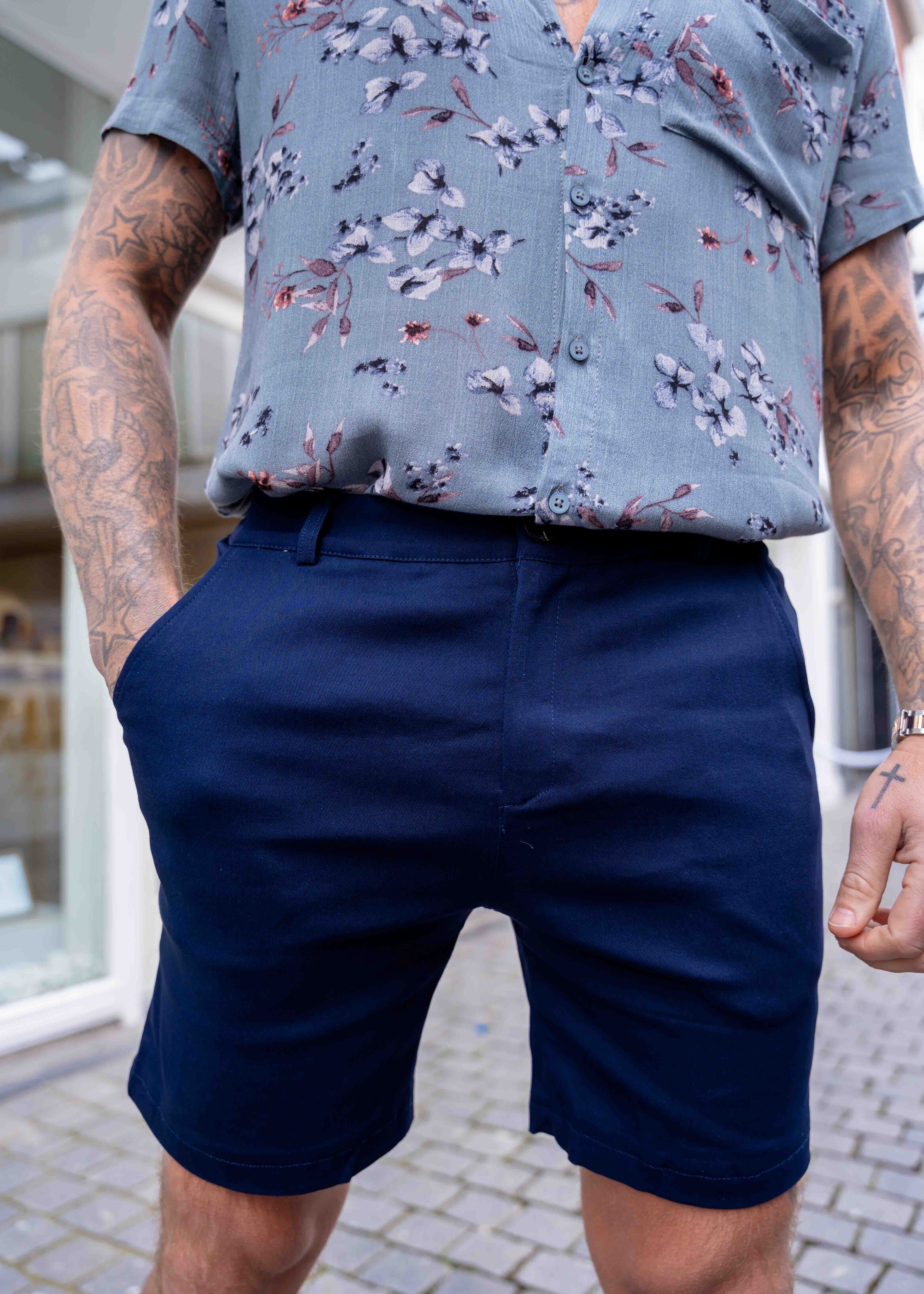 Super stretch chino short navy