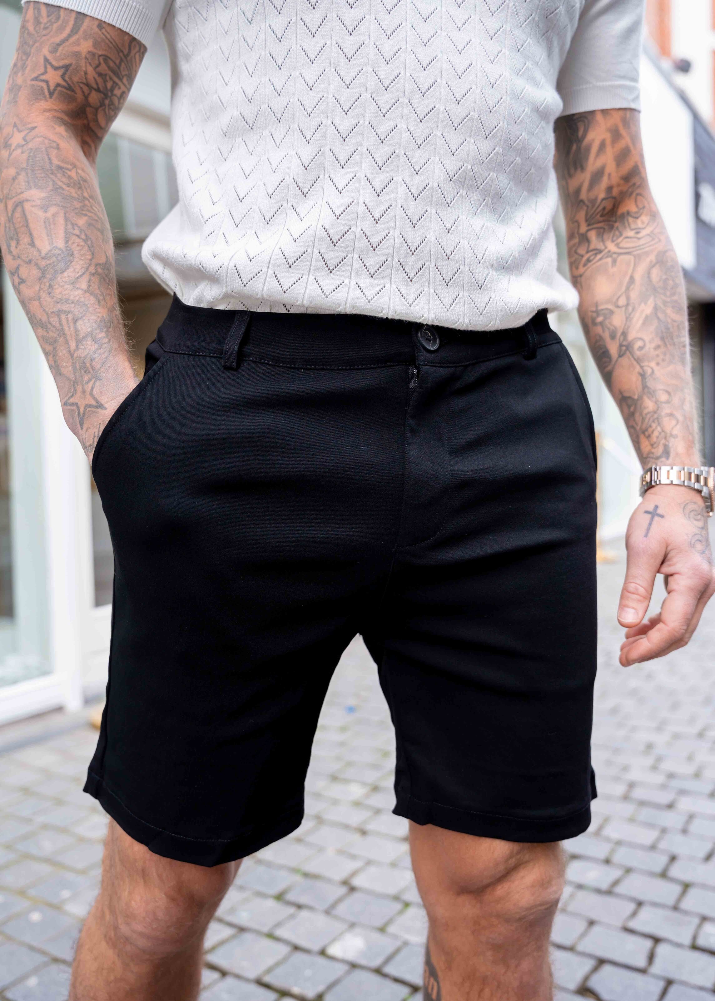 Super stretch chino short black