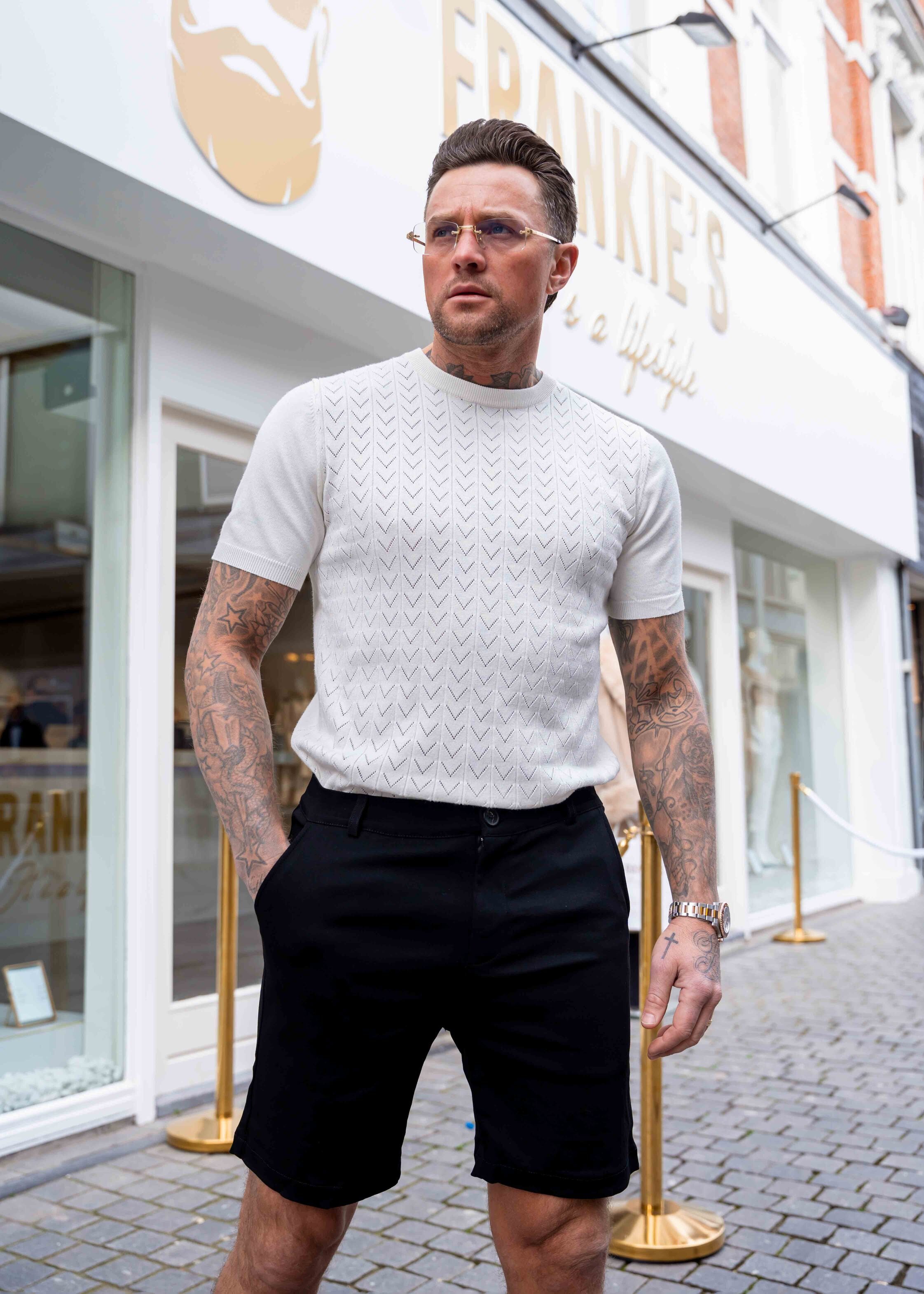 Super stretch chino shorts black