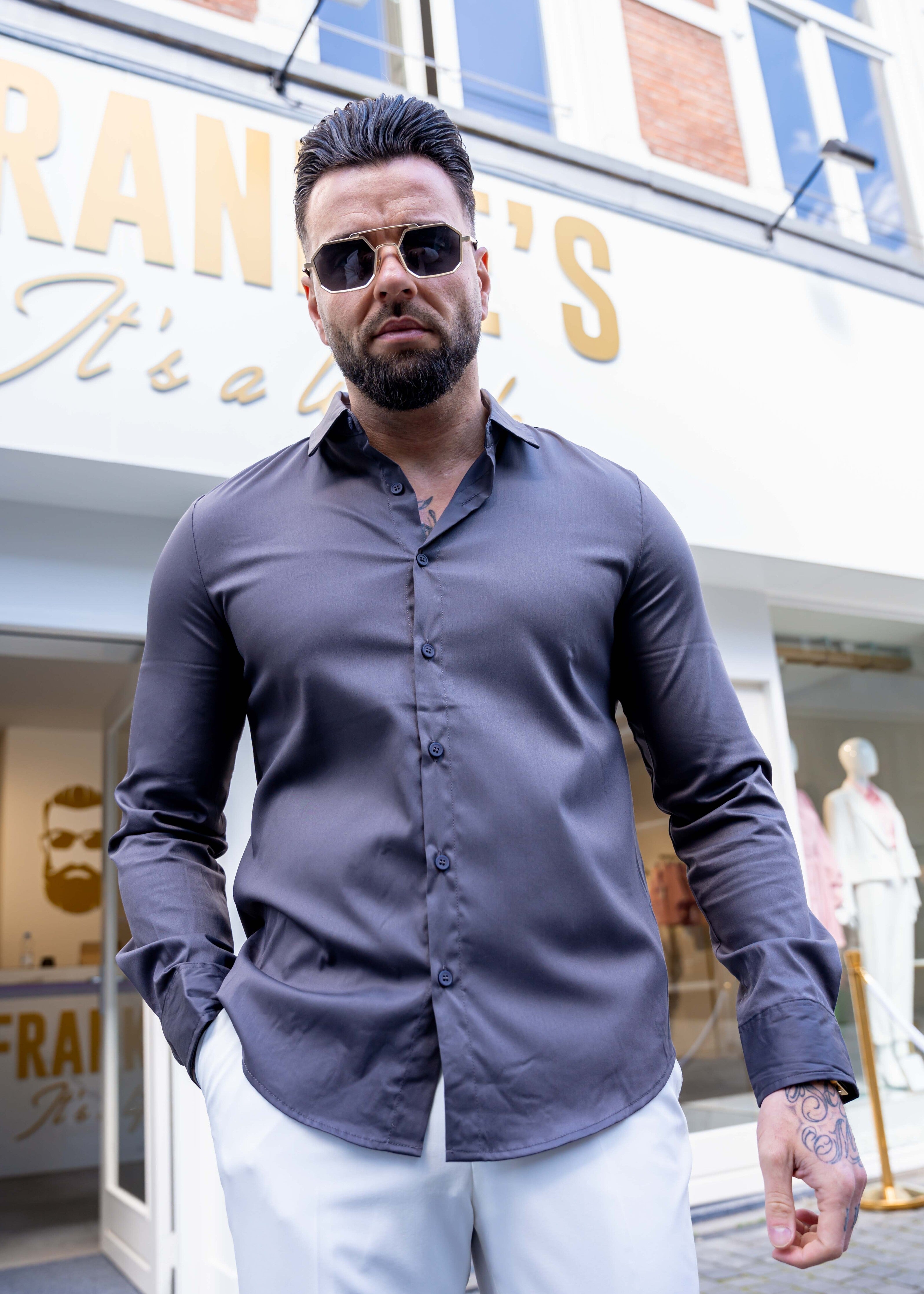 Shirt super stretch grey - Frankie's