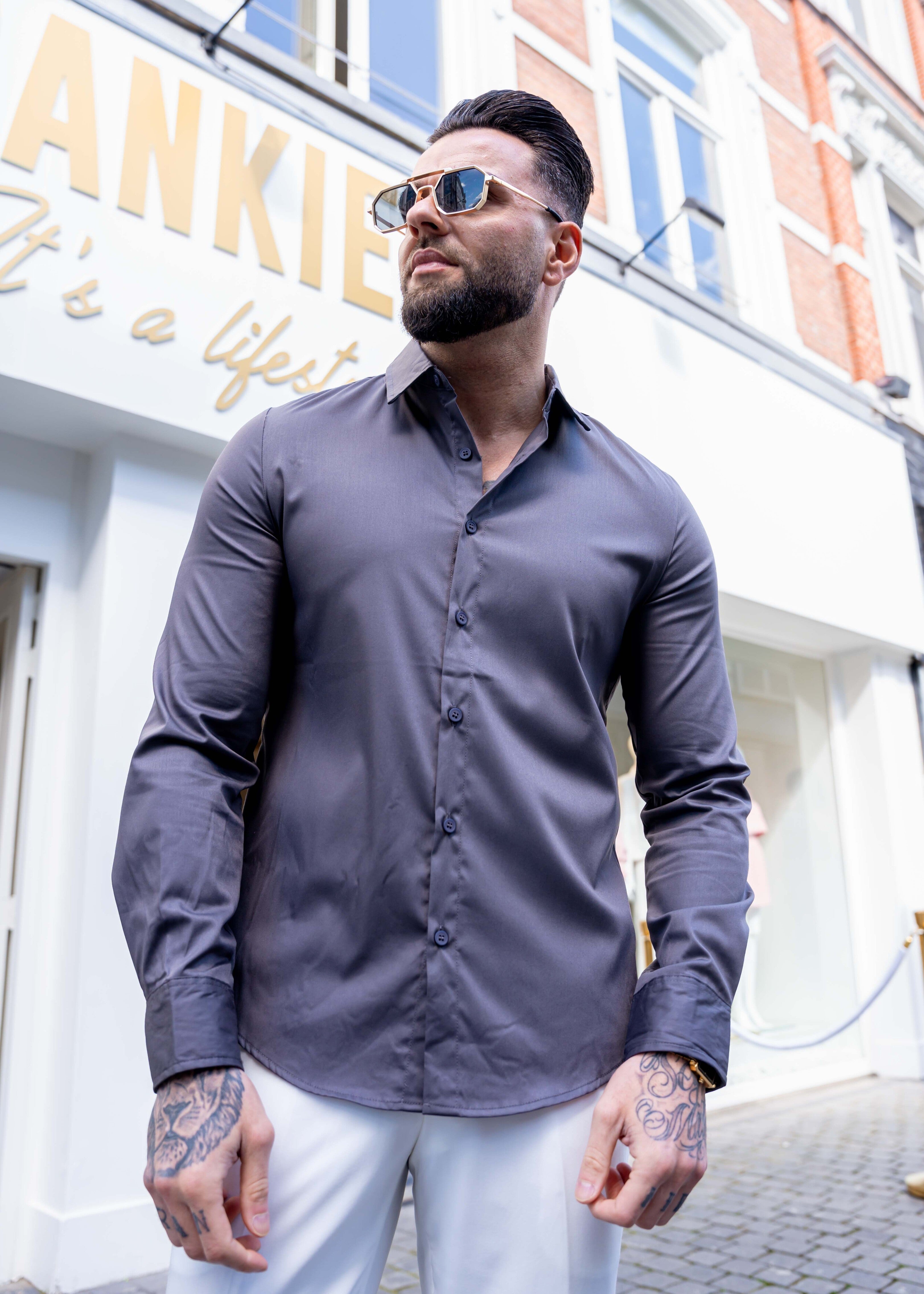 Shirt super stretch grey - Frankie's