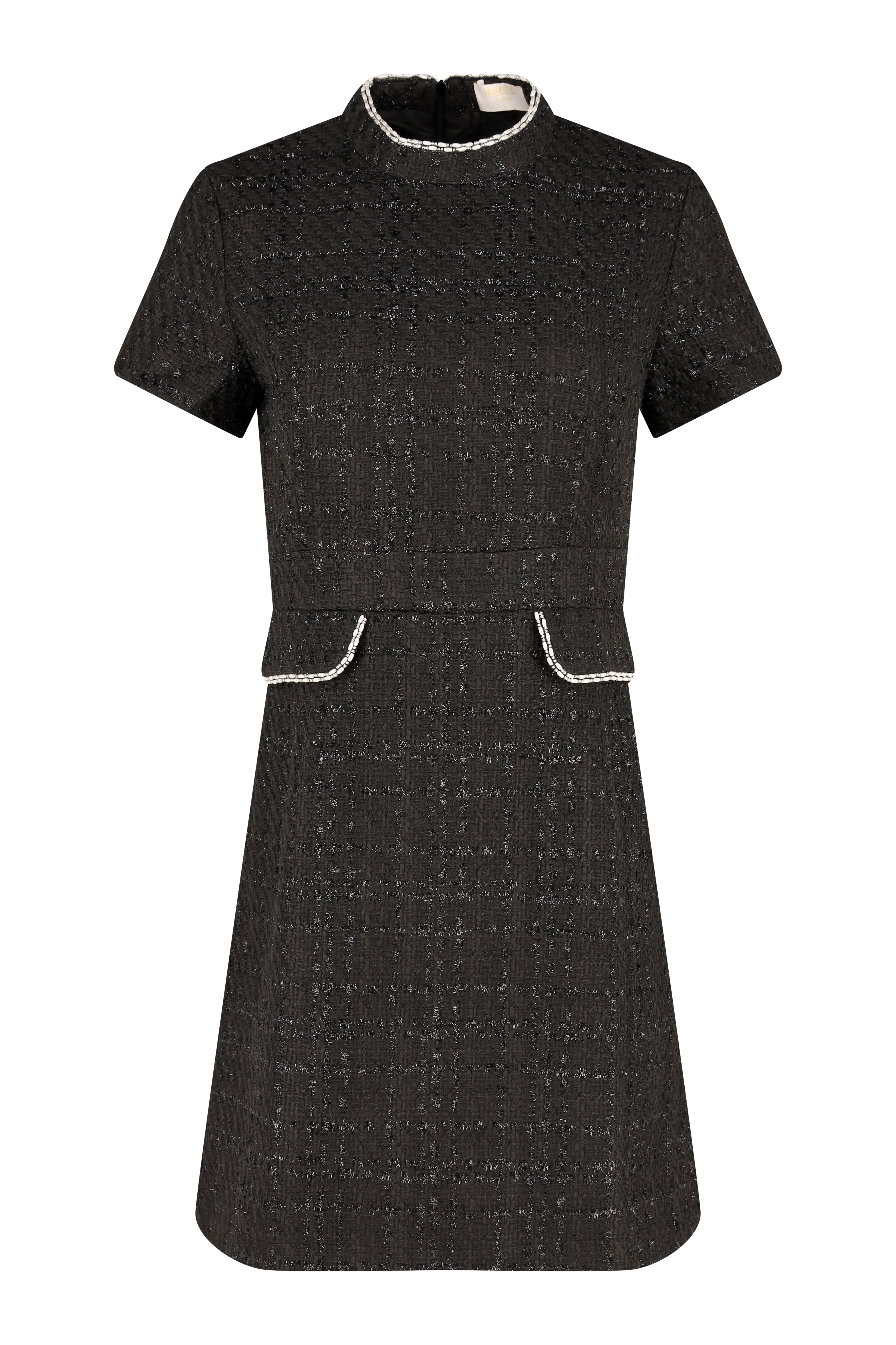 Tweed Pearl-Trim Dress