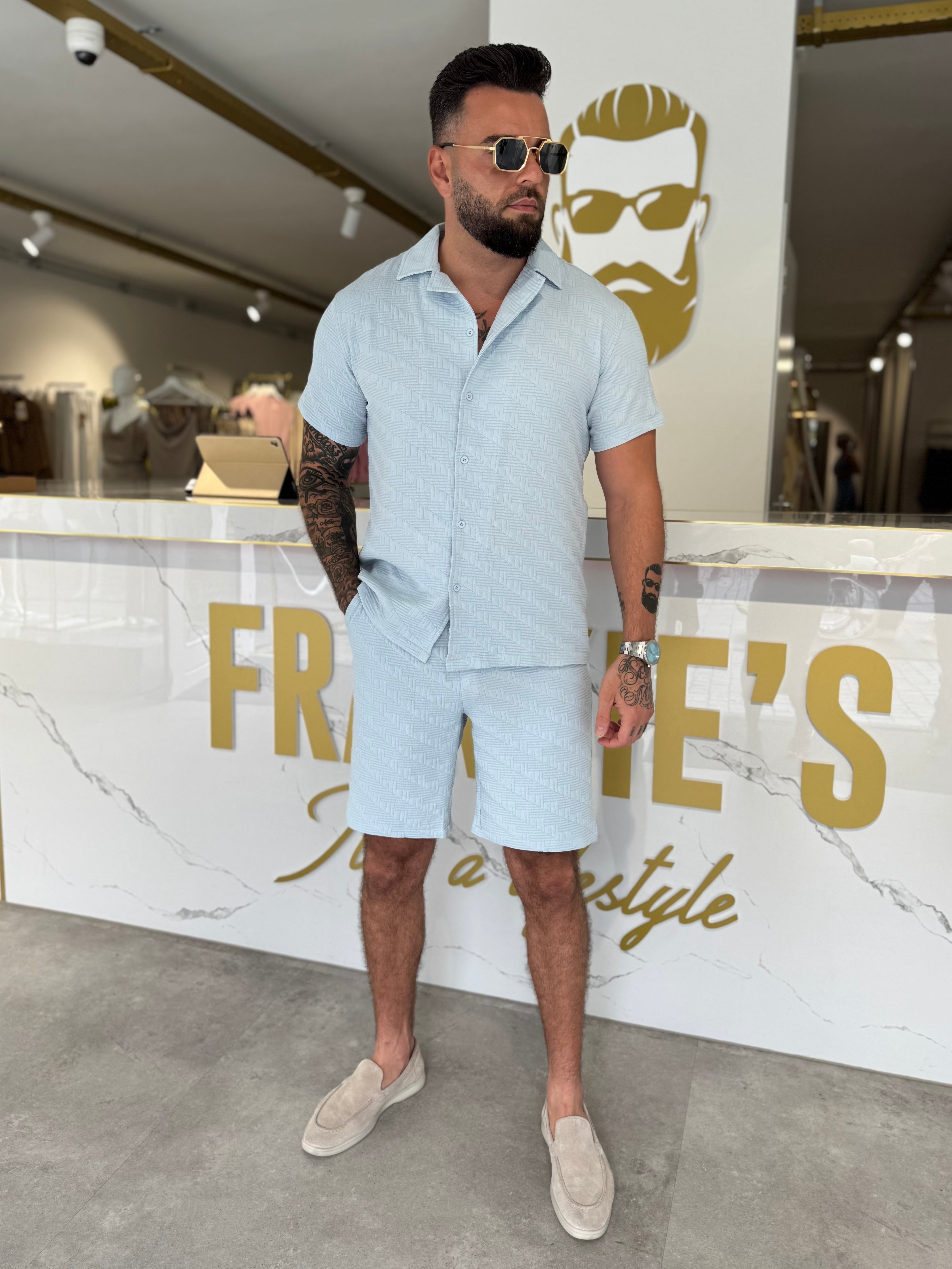 Summer set short & shirt Jumeirah light blue