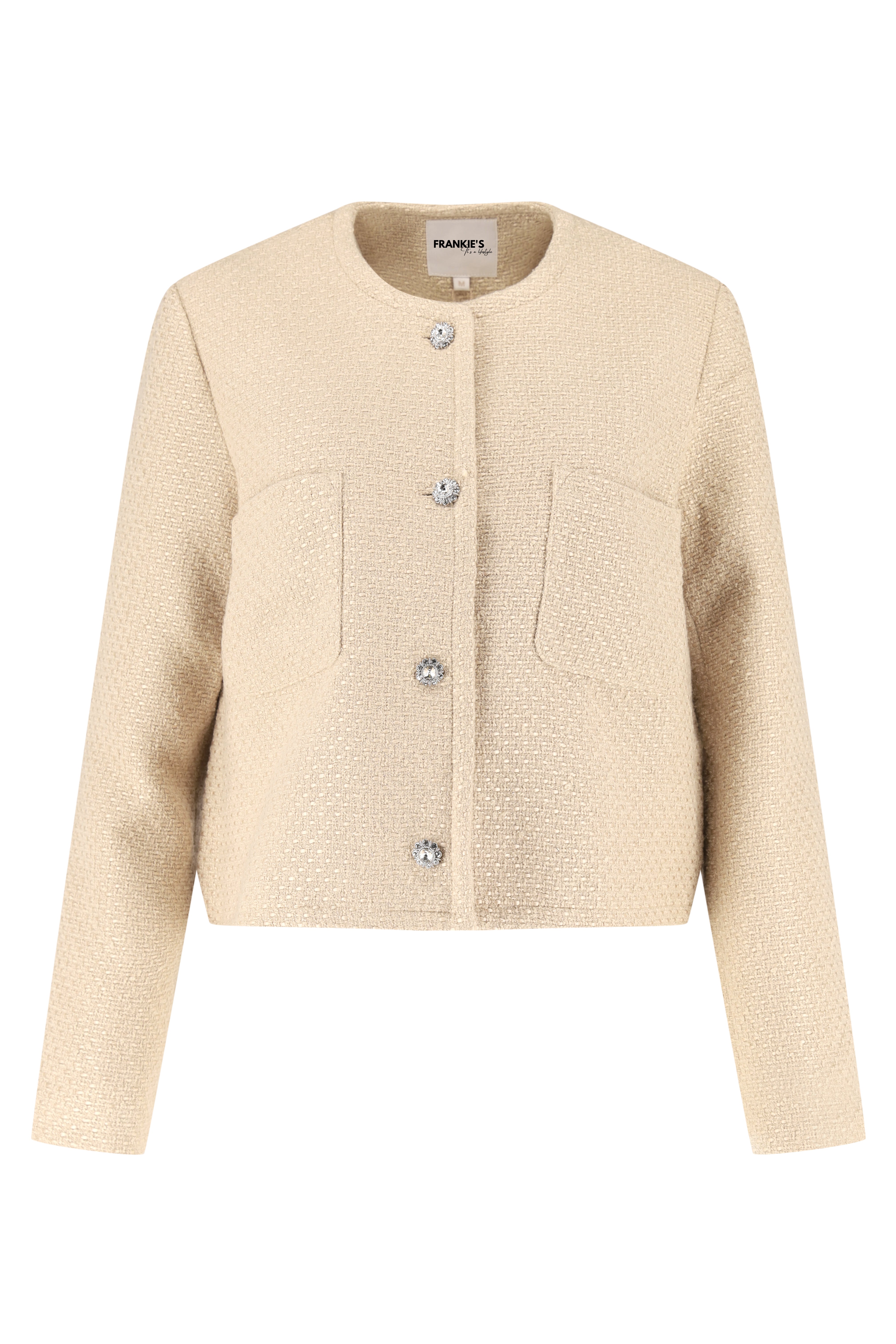 Bouclé Crop Jacket - Beige