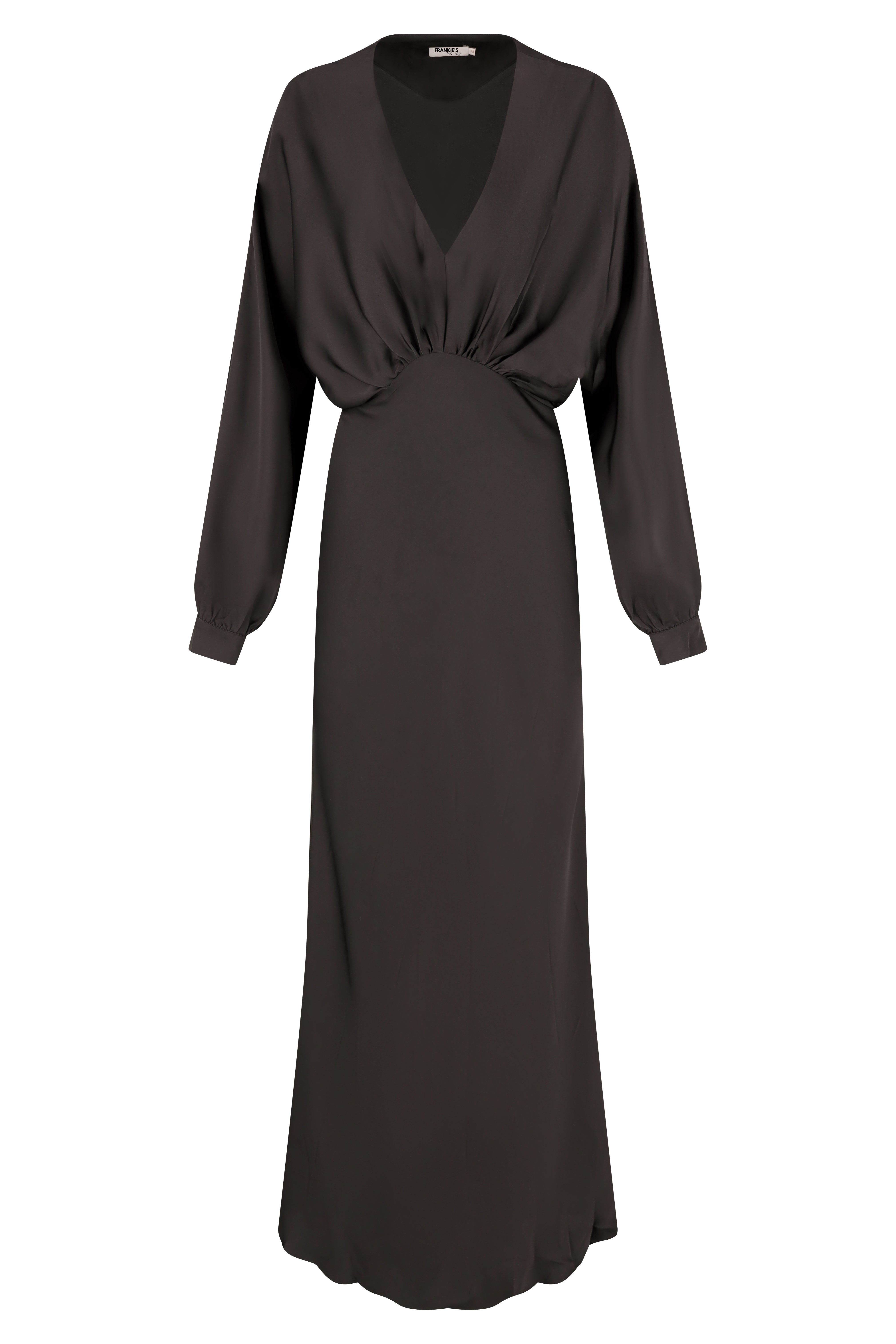 Full Length Satin Dress - Black