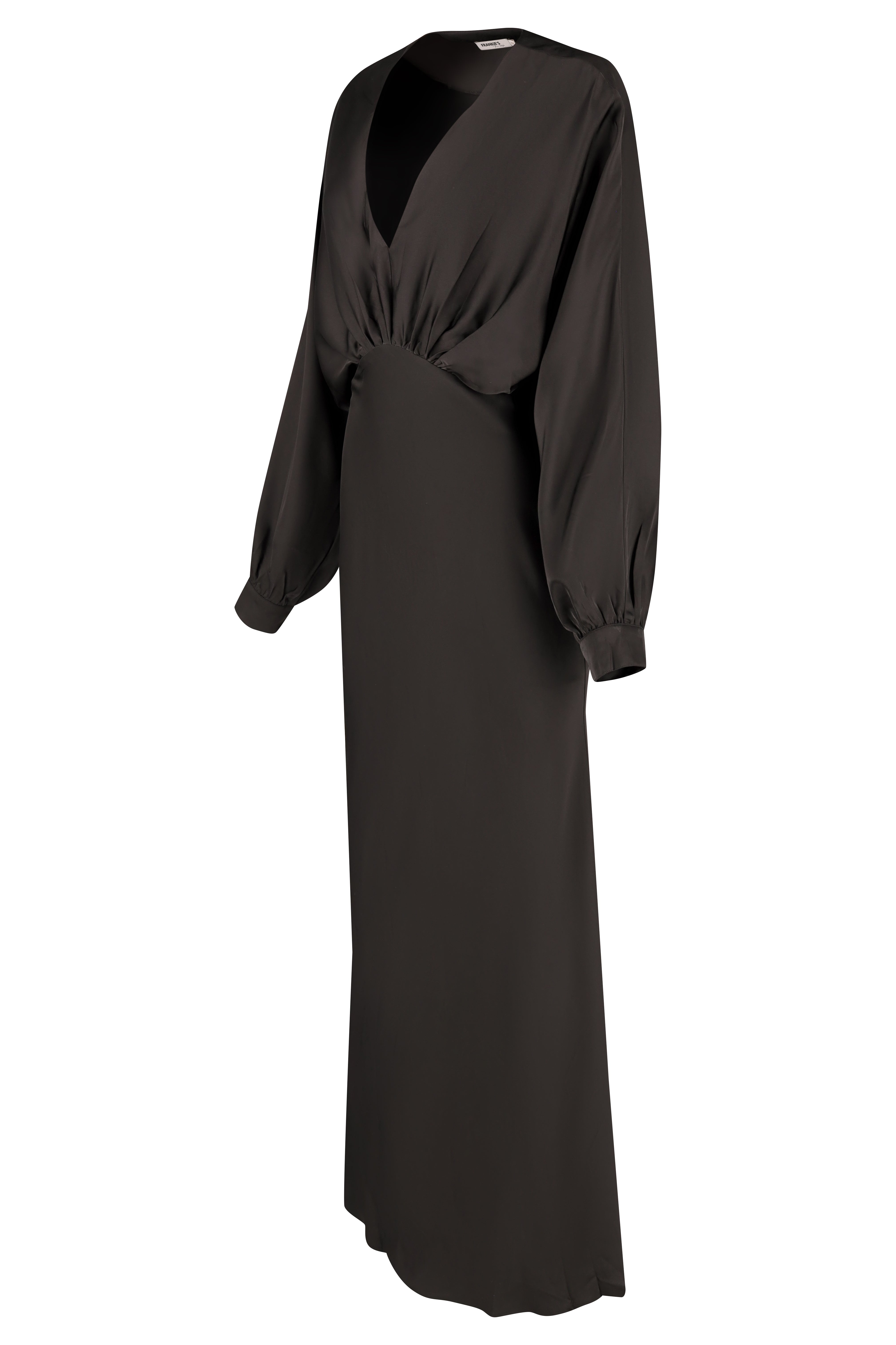 Full Length Satin Dress - Black