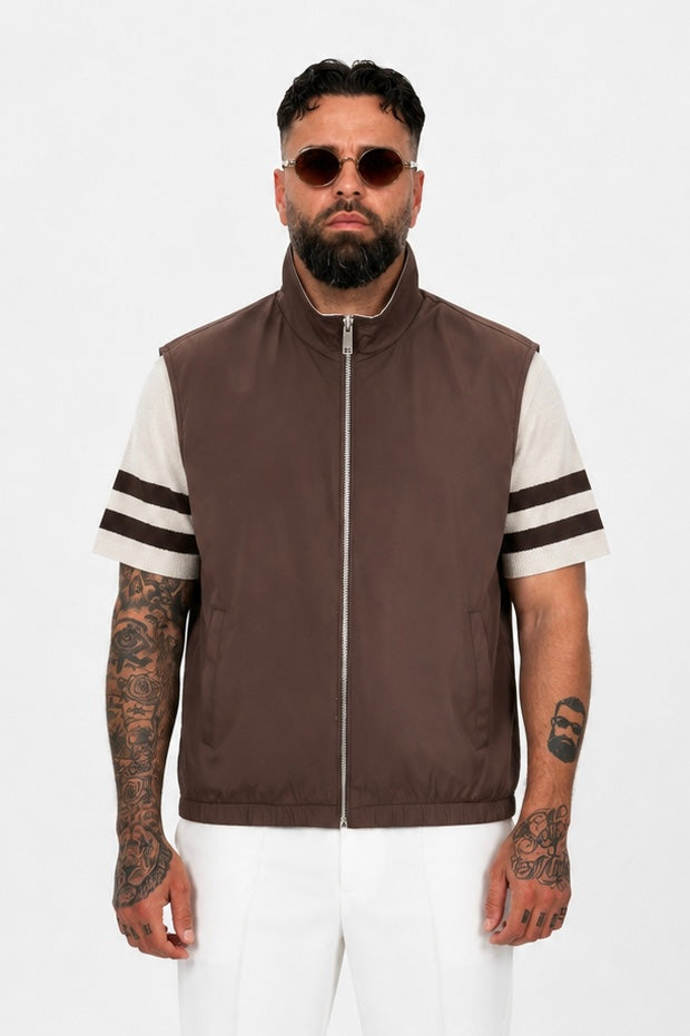 Reversible bodywarmer Brown Beige