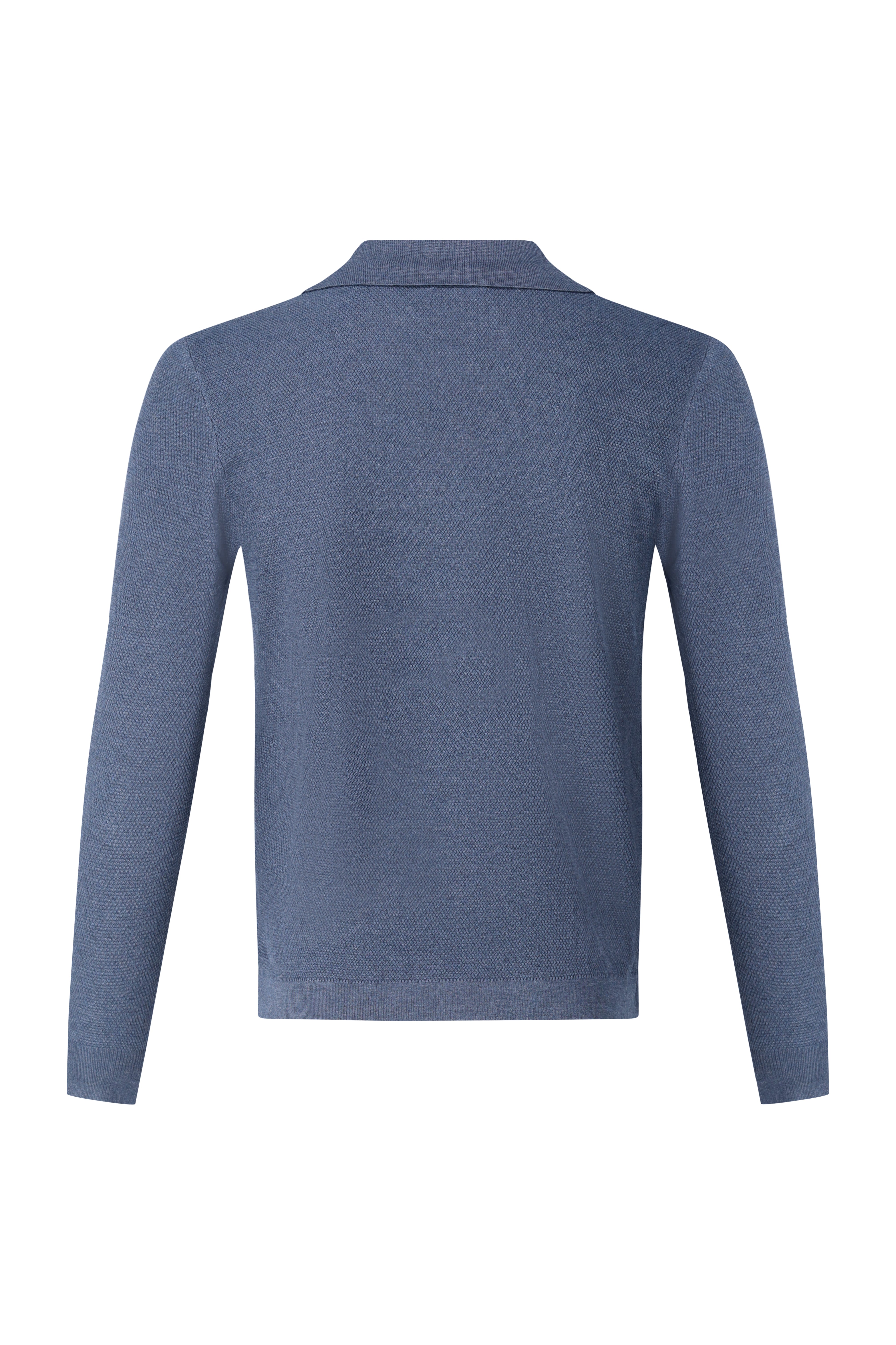 Textured Polo Knit - Navy