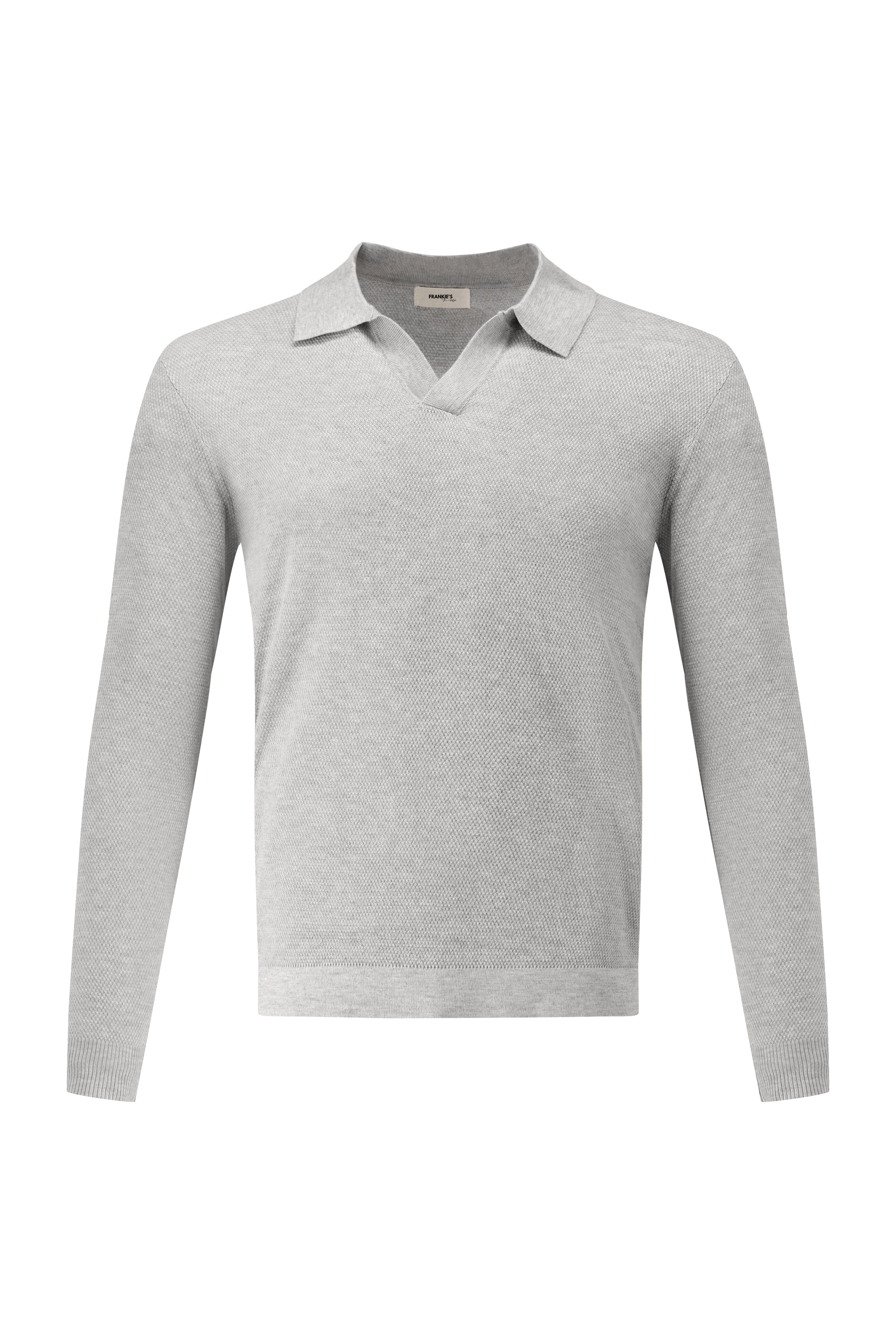Textured Polo Knit - Grey