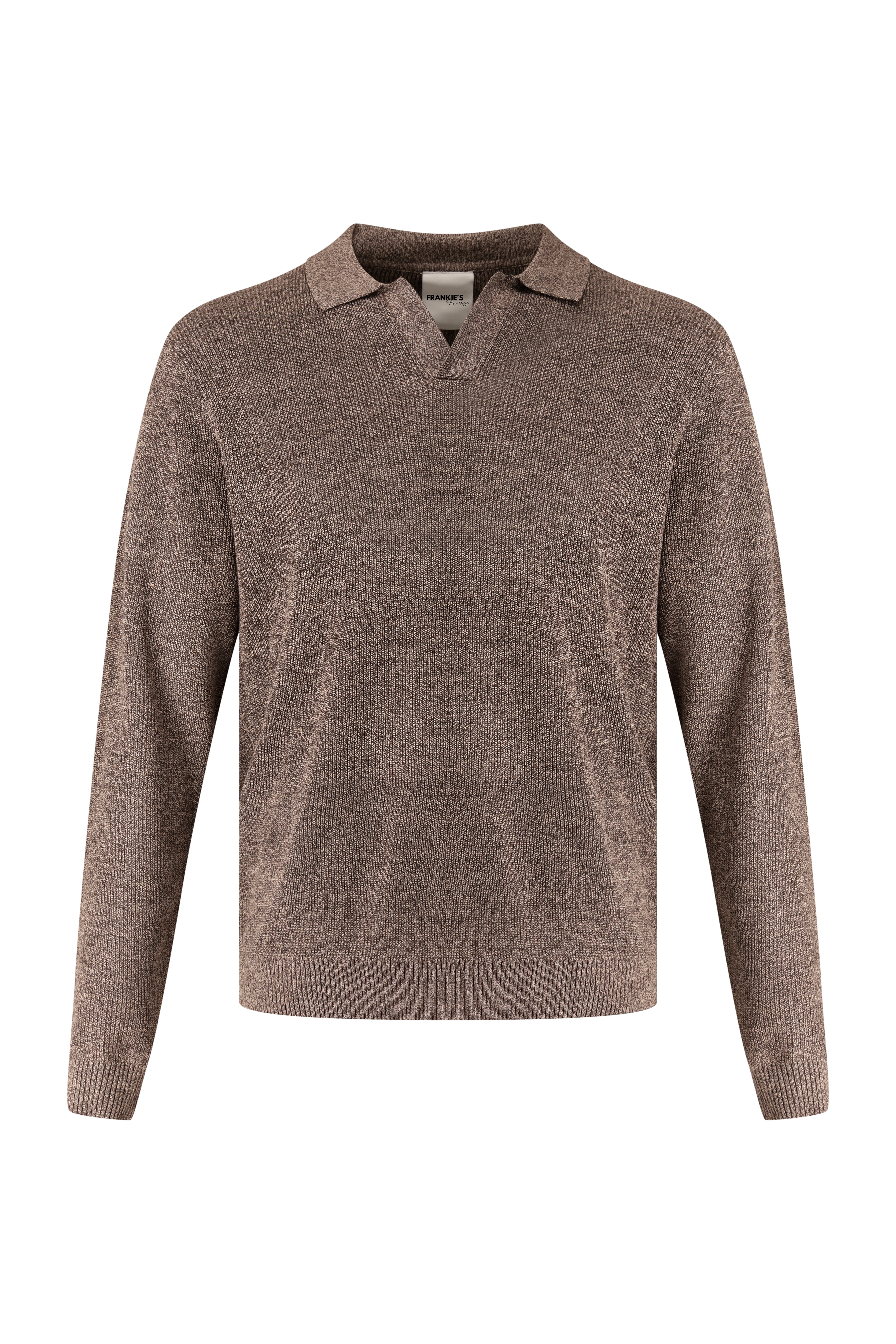 Collar V-Neck Knitwear - Camel