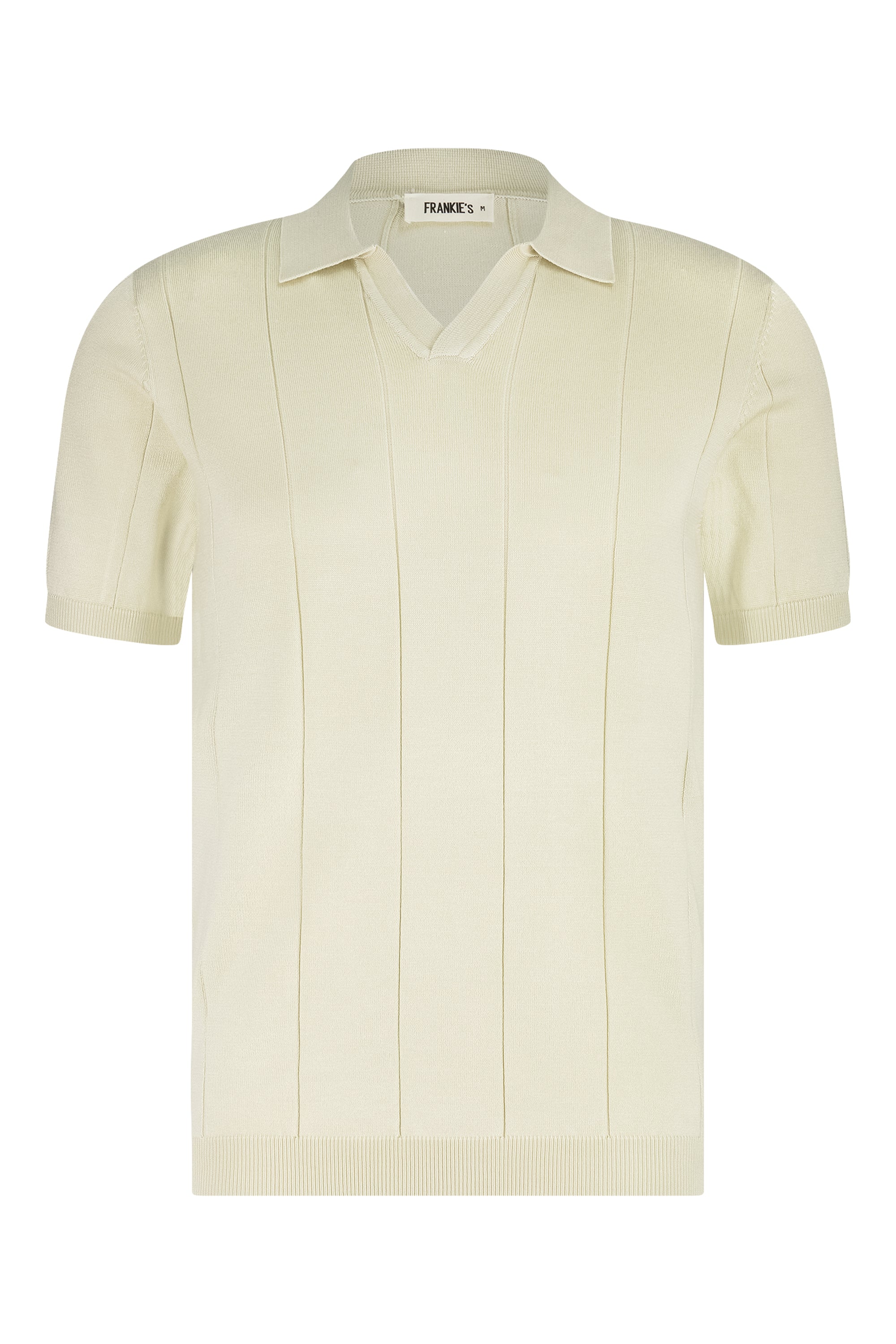 Buttonless knitwear polo short sleeve beige - Frankie's