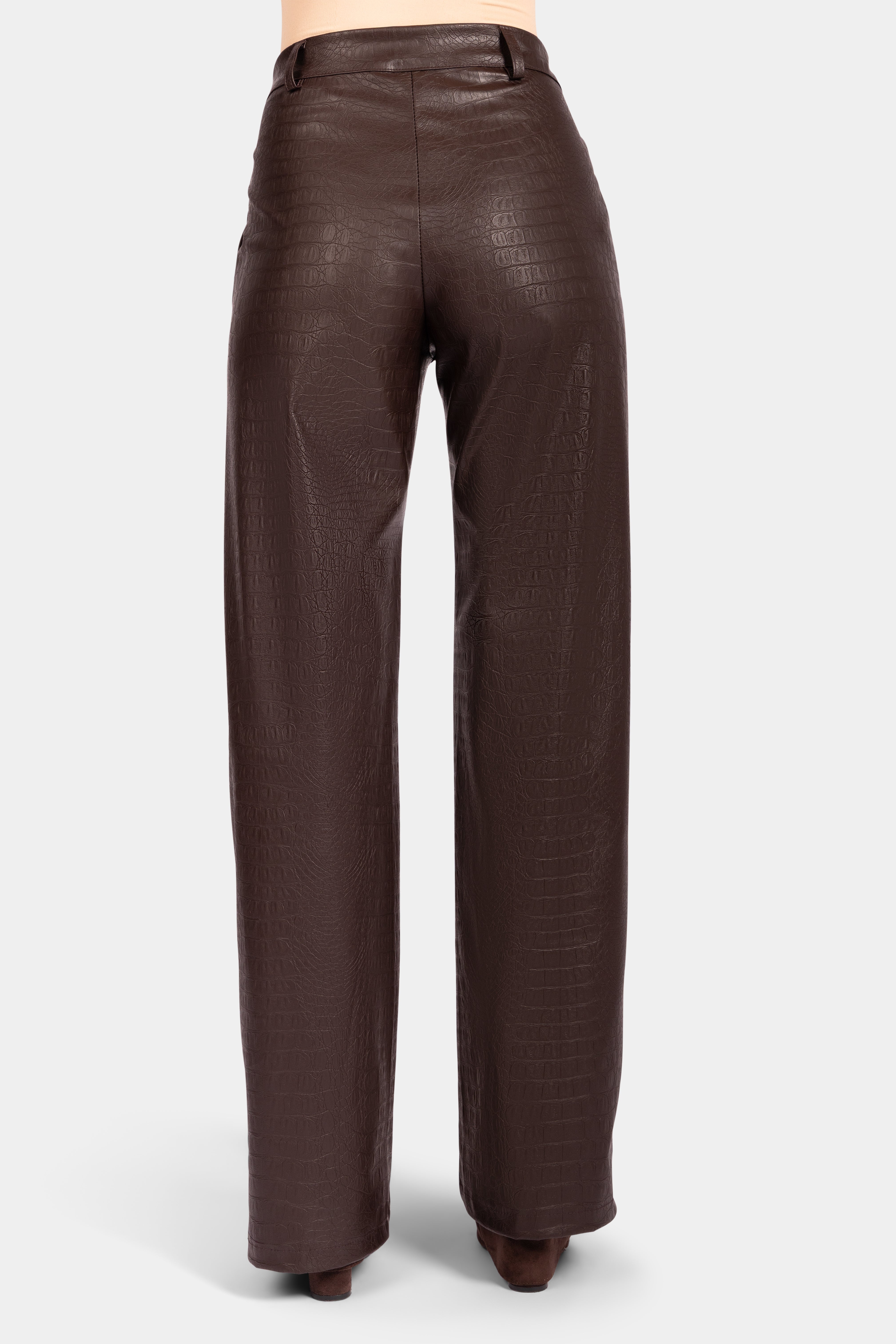 Faux Leather Pantalon - Brown