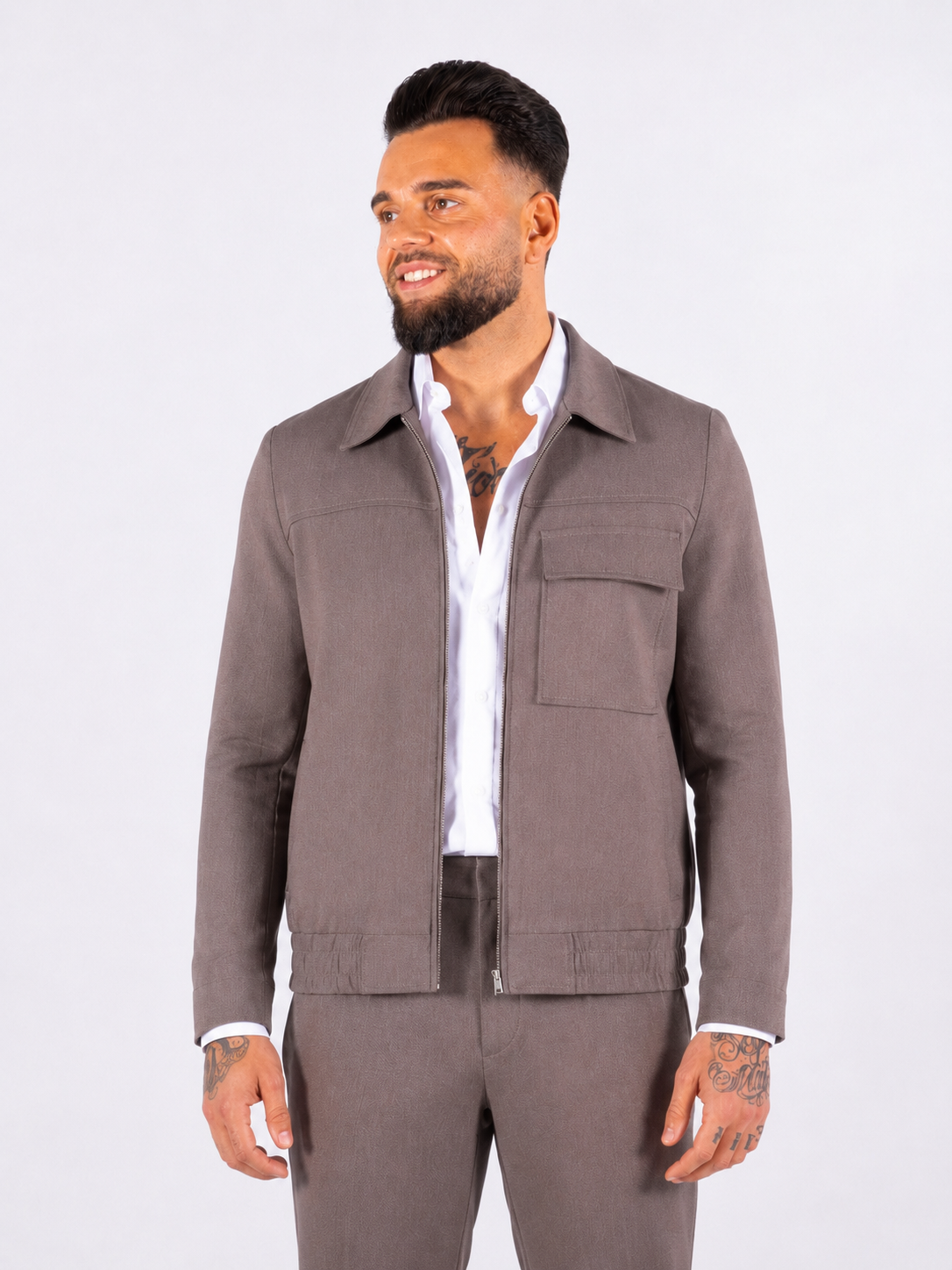 Jacket & Pantalon Matching Set - Grey