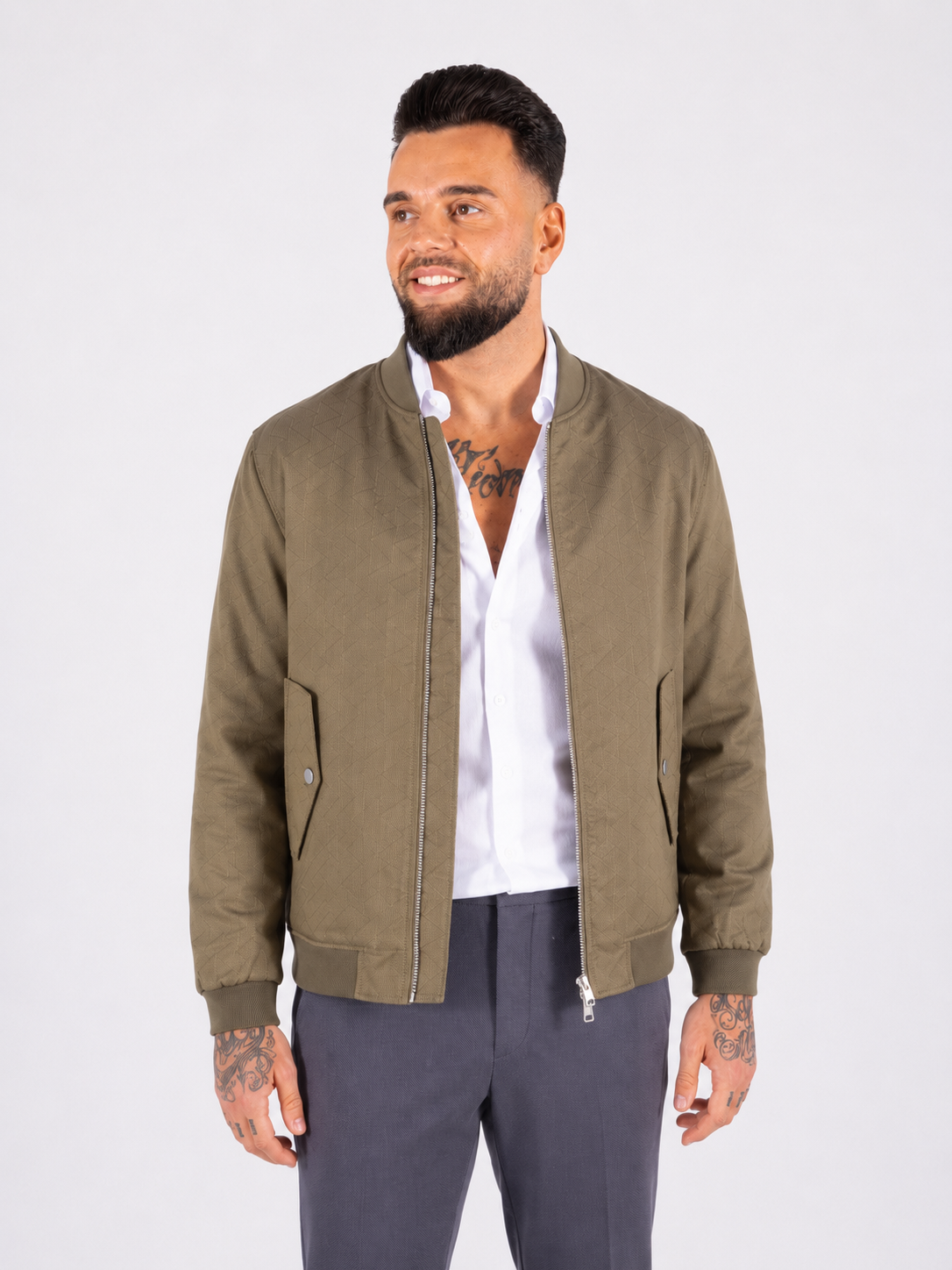 Smart Bomber Jacket - Brown