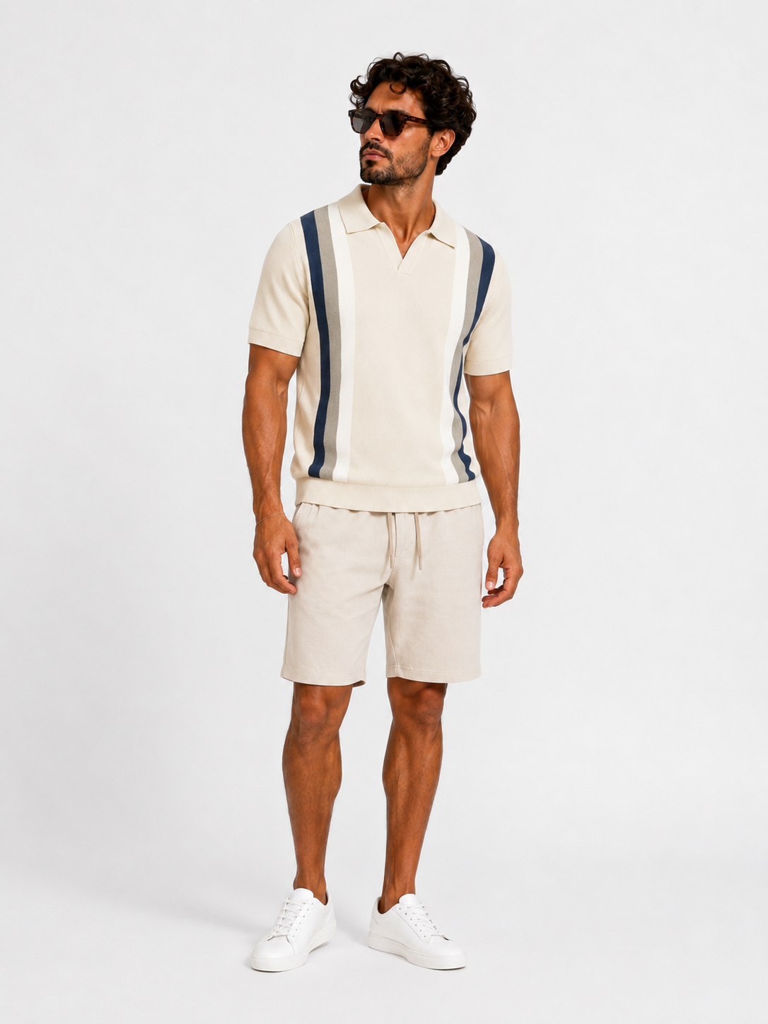 Polo knitwear short sleeve Monaco beige - Frankie's