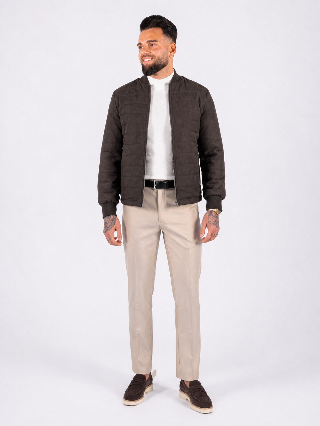 Bomber jacket suede brown