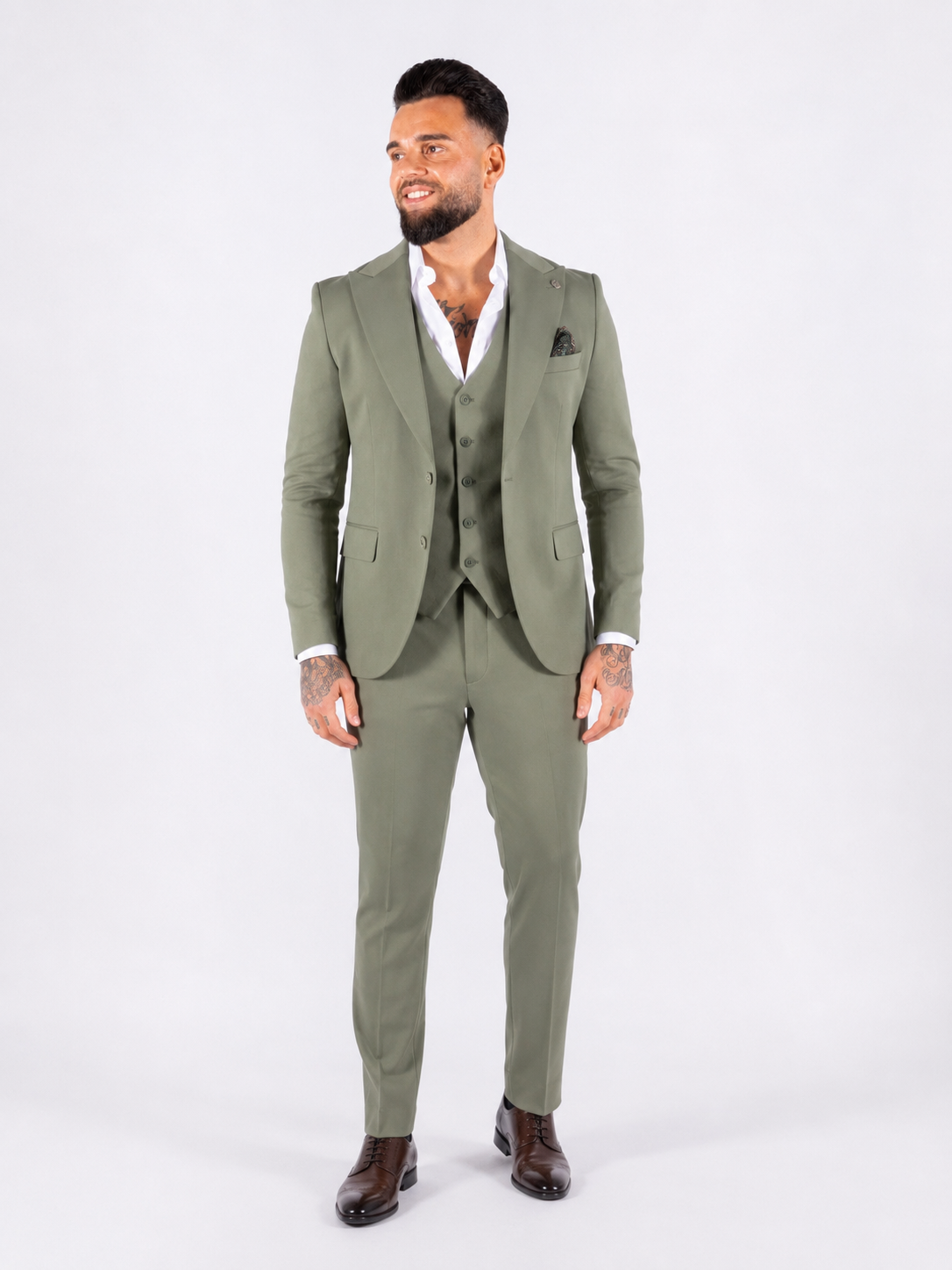 Suit Three Piece Valencia Olive green